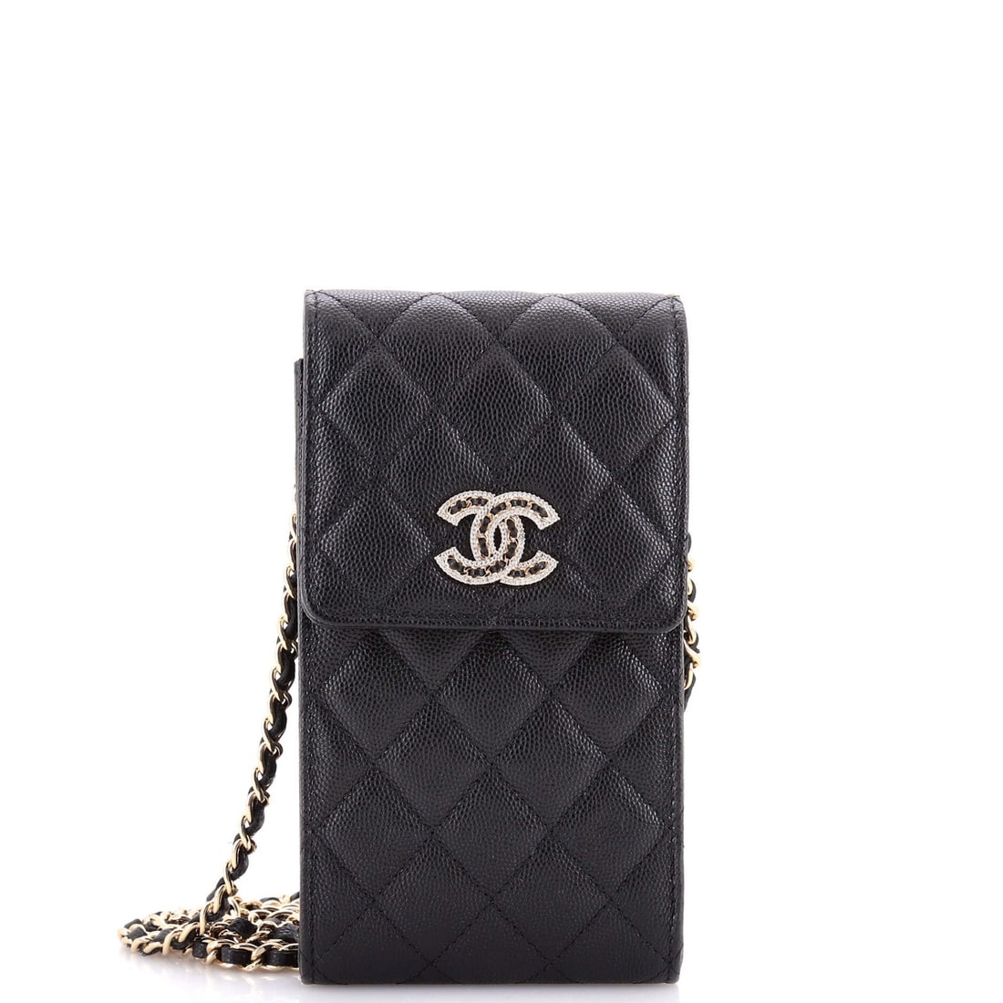 Quilted Chanel Embellished CC Flap Phone Holder Crossbody Bag Quilted Caviar: Quilted Chanel Embellished CC Flap Phone Holder Crossbody Bag Quilted Caviar This listing features Quilted Chanel Embellished CC Flap Phone Holder Crossbody Bag Quilted Caviar. Item specifics are prov