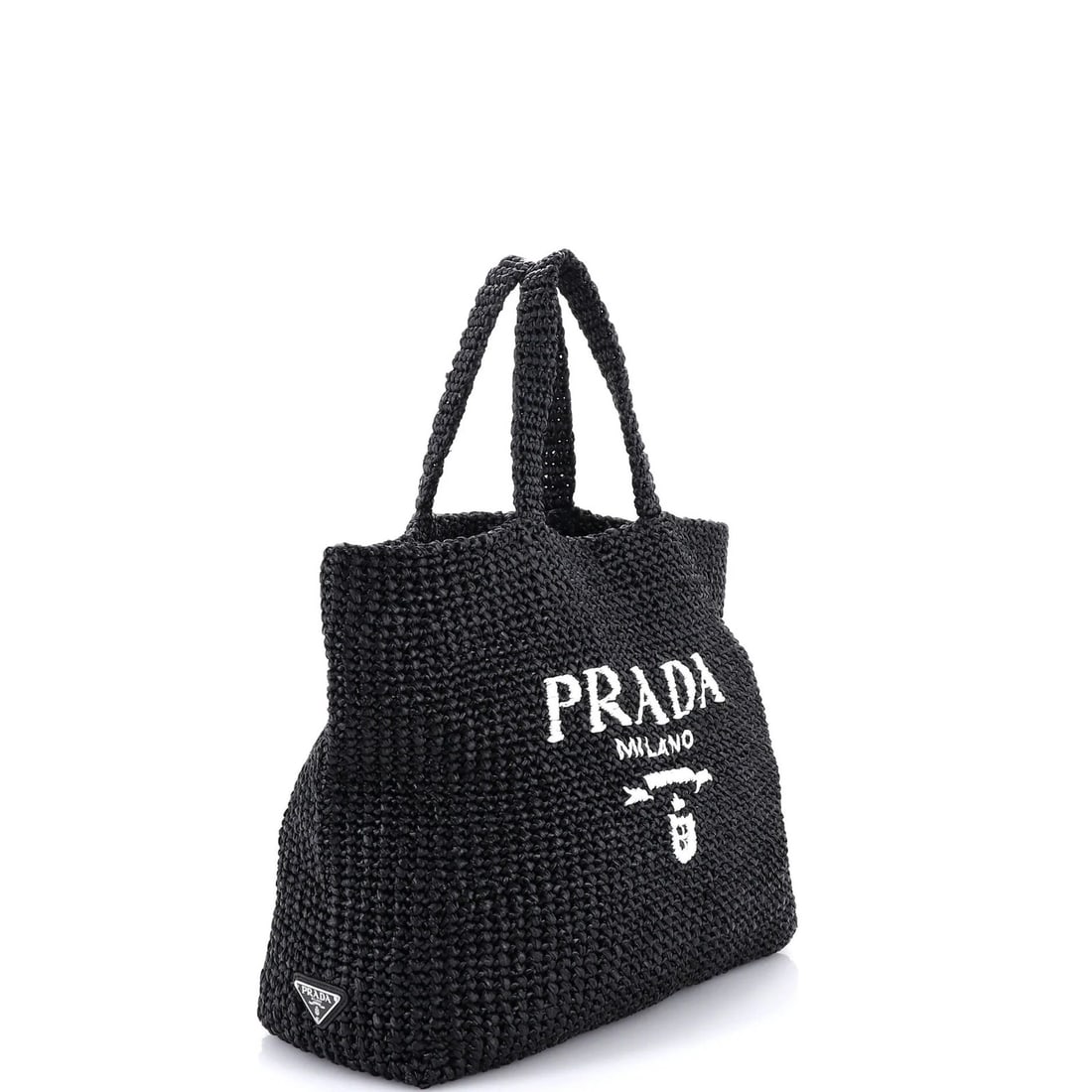 Large Prada Logo Tote Raffia - 2
