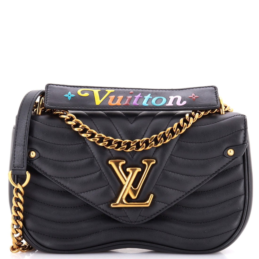 MM Louis Vuitton New Wave Chain Bag Quilted Leather: MM Louis Vuitton New Wave Chain Bag Quilted Leather This listing features MM Louis Vuitton New Wave Chain Bag Quilted Leather. Item specifics are provided below. Item Specifics: Brand: Louis Vuitton E