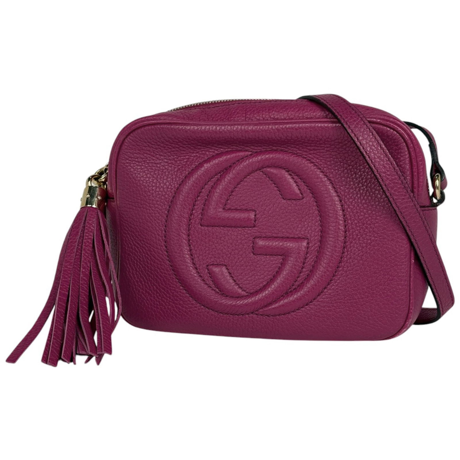 Leather Gucci Shoulder Bag: Leather Gucci Shoulder Bag This listing features Leather Gucci Shoulder Bag. Item specifics are provided below. Item Specifics: Brand: Gucci Type: Shoulder Bag Material: Leather Color: Pink Gender: Wo