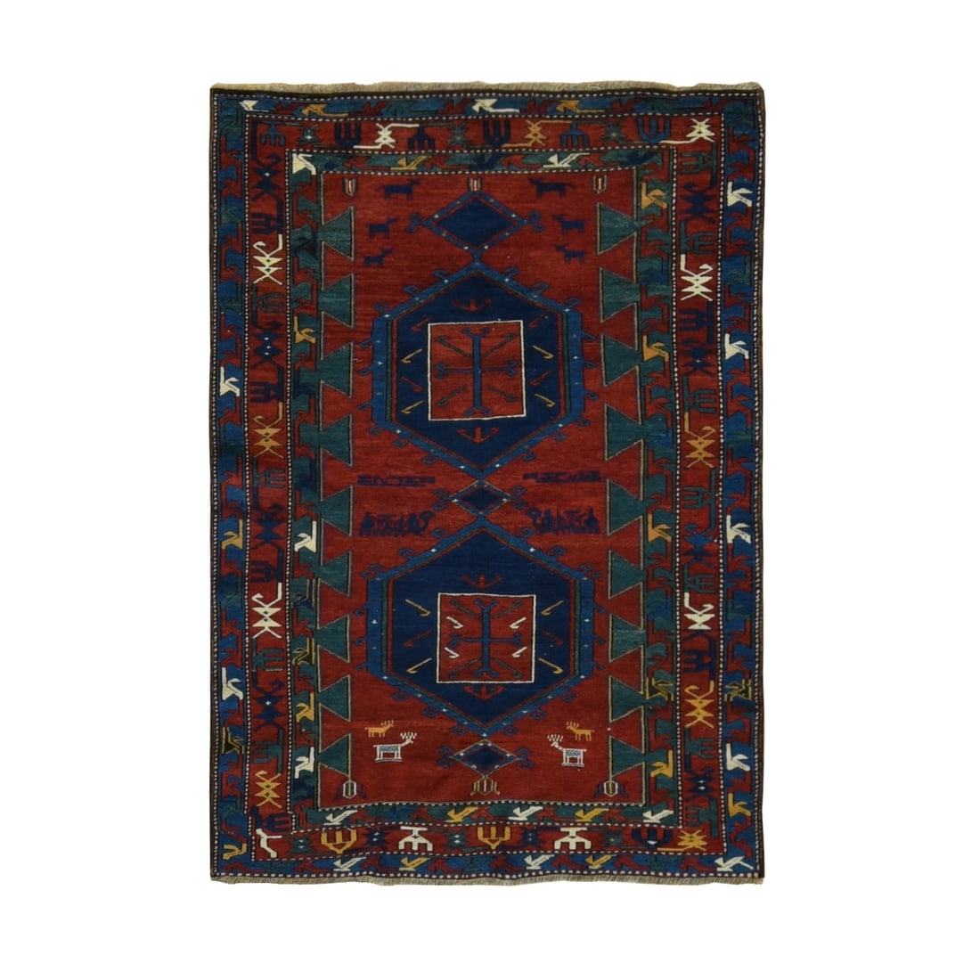 Rug 4'6"x6'4" Red Antique Caucasian Armenian Pure Wool Hand Knotted: Rug 4'6"x6'4" Red Antique Caucasian Armenian Pure Wool Hand Knotted This listing features Rug 4'6"x6'4" Red Antique Caucasian Armenian Pure Wool Hand Knotted. Item specifics are provided below. Item S