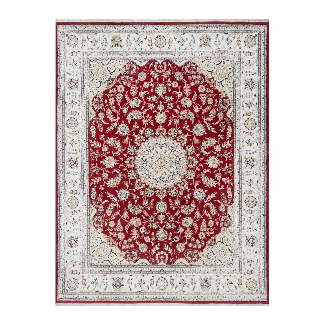 Rug 7'10"x10'3" Falu Red Pure Wool 250 KPSI Nain Design Hand Knotted: Rug 7'10"x10'3" Falu Red Pure Wool 250 KPSI Nain Design Hand Knotted This listing features Rug 7'10"x10'3" Falu Red Pure Wool 250 KPSI Nain Design Hand Knotted. Item specifics are provided below. Item