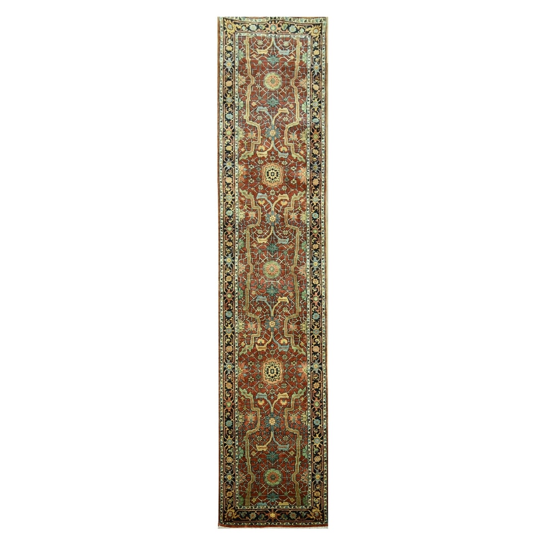 Rug 2'6"x12' Auburn Red Heris All Over Design Hand Knotted Wool Runner: Rug 2'6"x12' Auburn Red Heris All Over Design Hand Knotted Wool Runner This listing features Rug 2'6"x12' Auburn Red Heris All Over Design Hand Knotted Wool Runner. Item specifics are provided below.