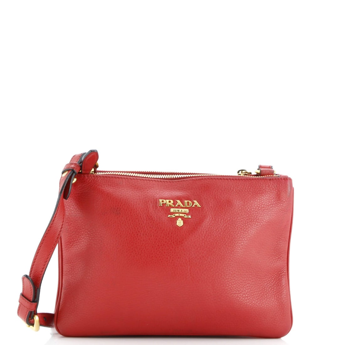 Small Prada Double Zip Crossbody Bag Vitello Daino: Small Prada Double Zip Crossbody Bag Vitello Daino This listing features Small Prada Double Zip Crossbody Bag Vitello Daino. Item specifics are provided below. Item Specifics: Brand: Prada Exterior Ma