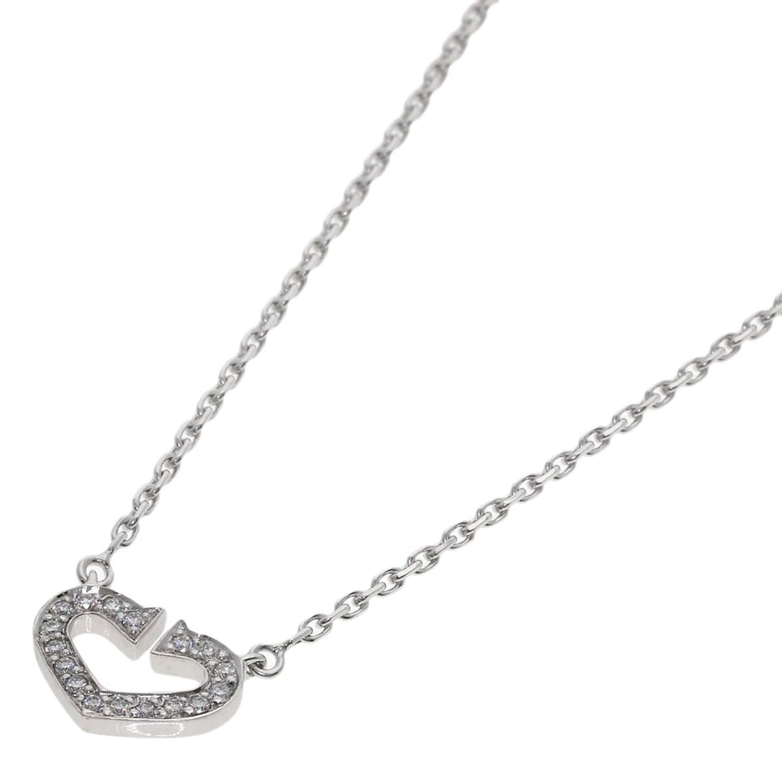 Gold CARTIER C heart Diamond Necklace K18 White: Gold CARTIER C heart Diamond Necklace K18 White This listing features Gold CARTIER C heart Diamond Necklace K18 White. Item specifics are provided below. Item Specifics: Brand: CARTIER Style: Necklace