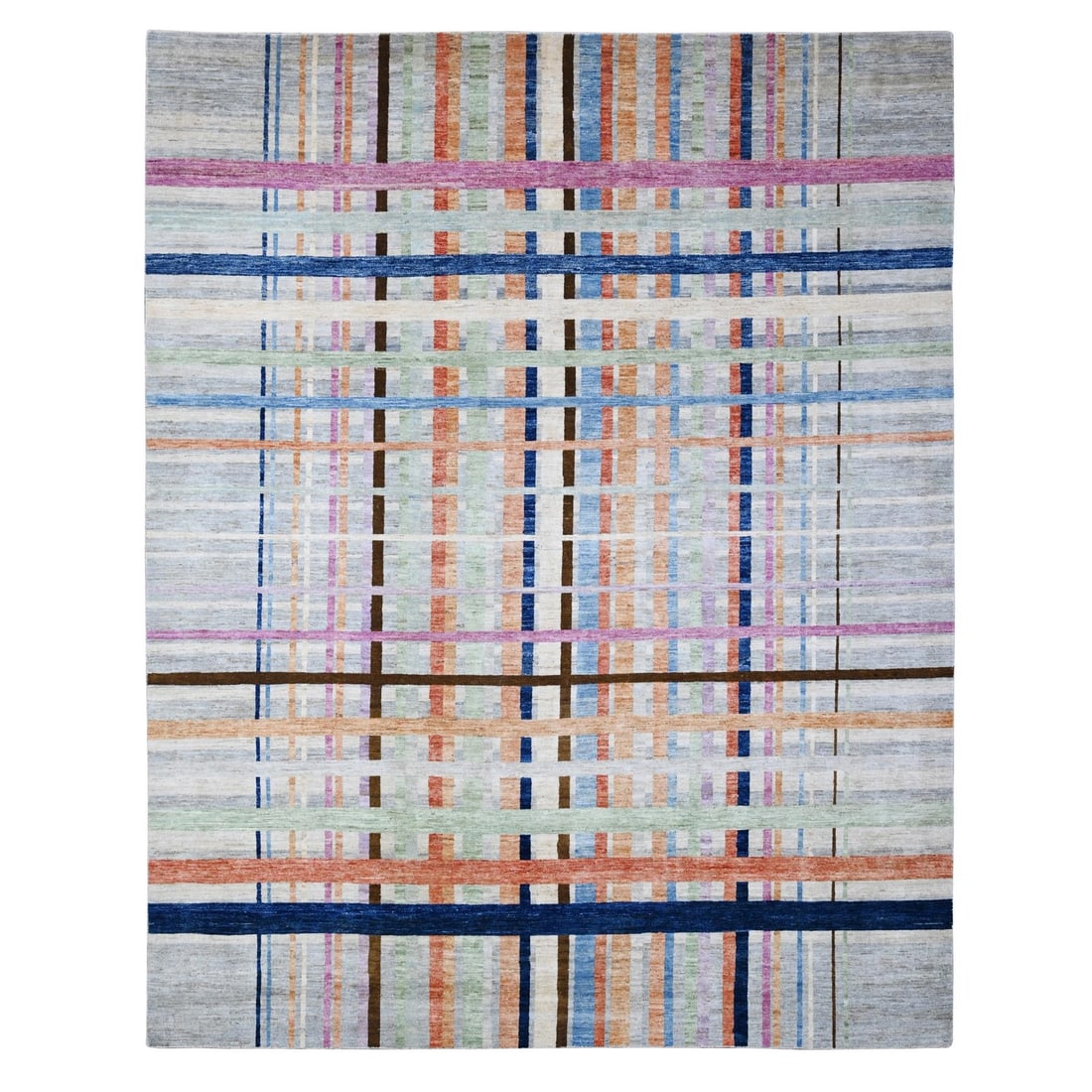 Rug 8'10"x11'4" Gray Bauhaus Inspired Crisscross Colorful Design Oriental: Rug 8'10"x11'4" Gray Bauhaus Inspired Crisscross Colorful Design Oriental This listing features Rug 8'10"x11'4" Gray Bauhaus Inspired Crisscross Colorful Design Oriental. Item specifics are provided b