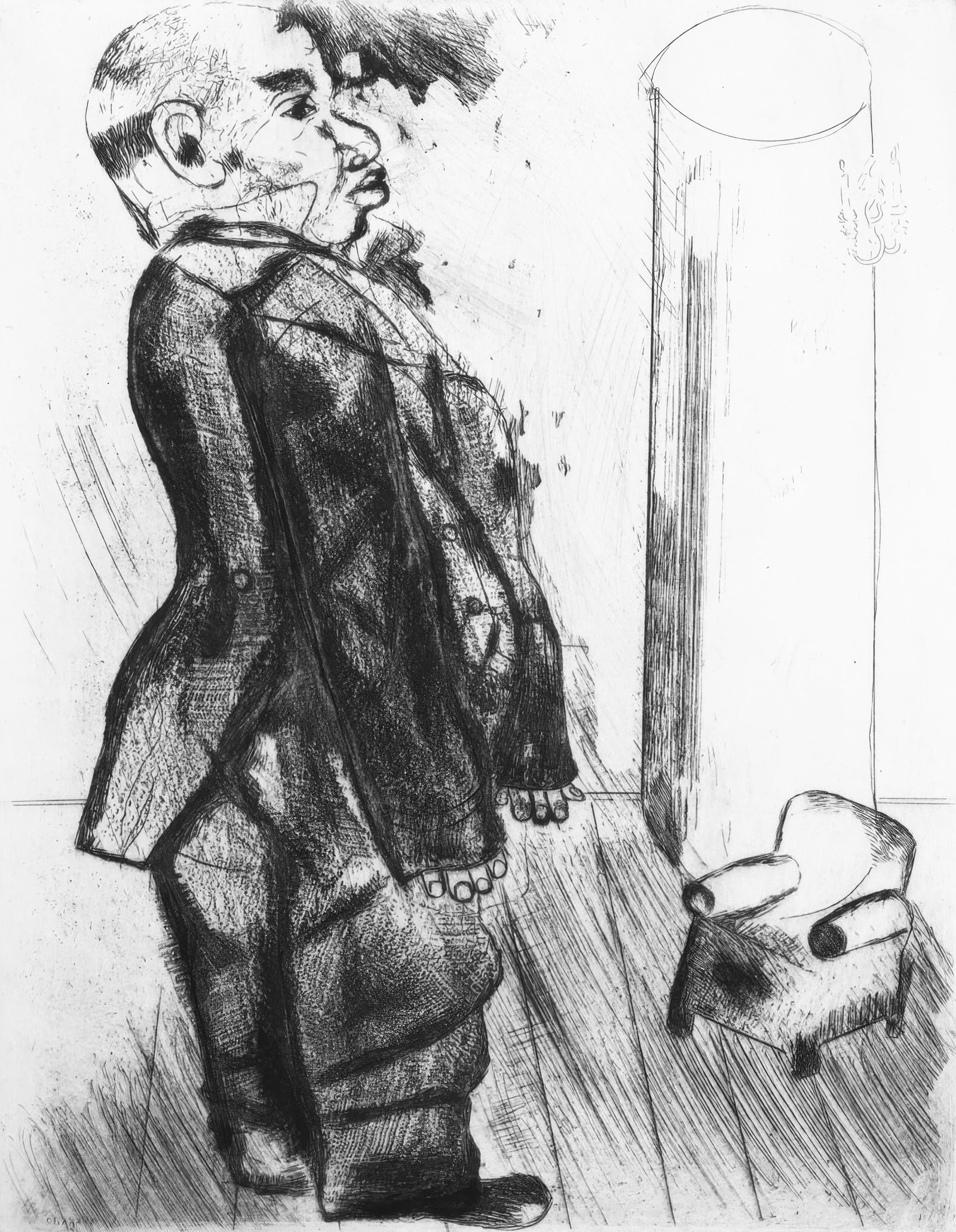 19231927 - Marc Chagall - Sobakevitch Near the Armchair - from Dead Souls - Etching (1 of 7)