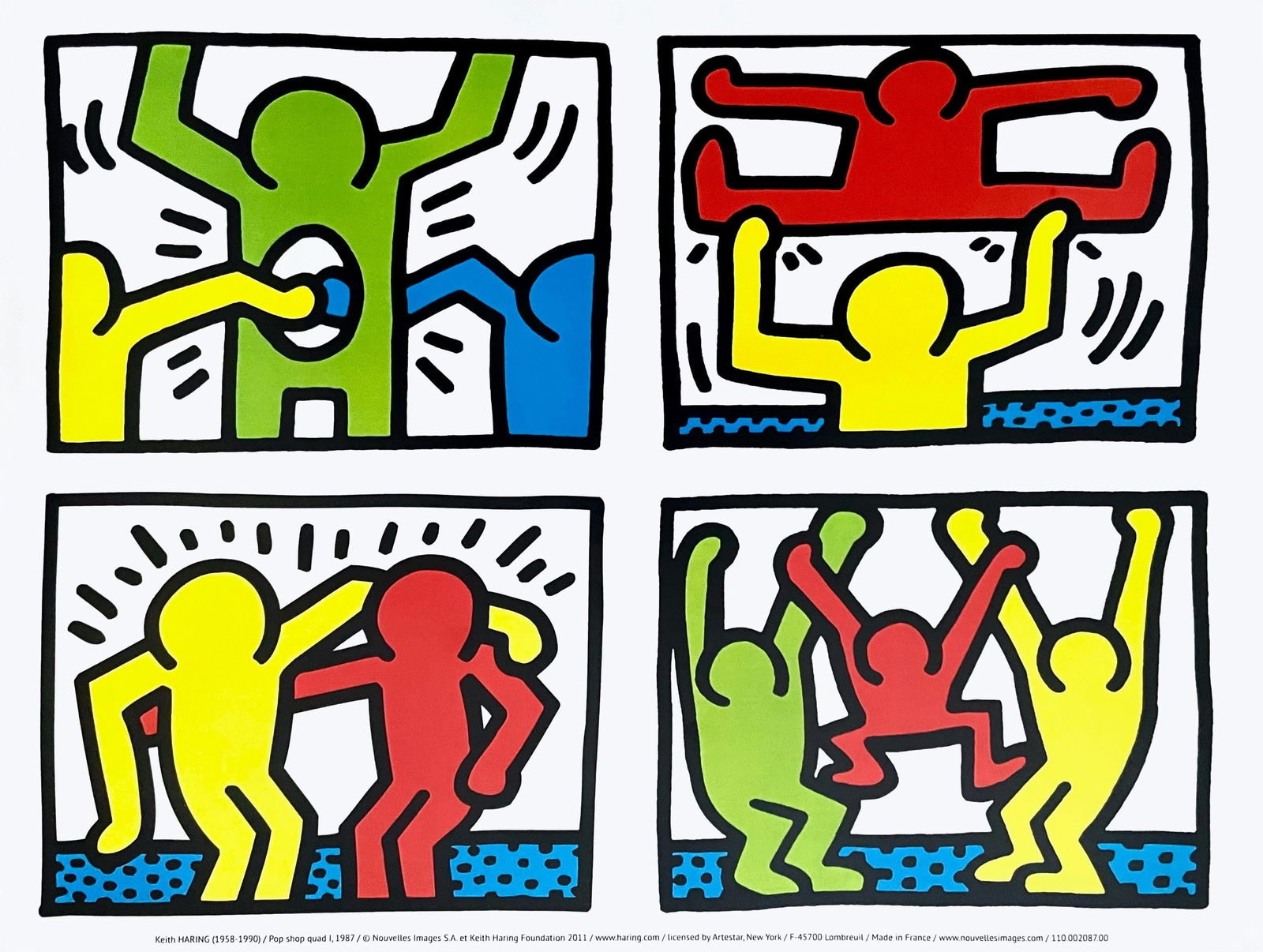 Official Edition Offset Lithograph - Keith Haring - Pop shop quad I (1 of 4)