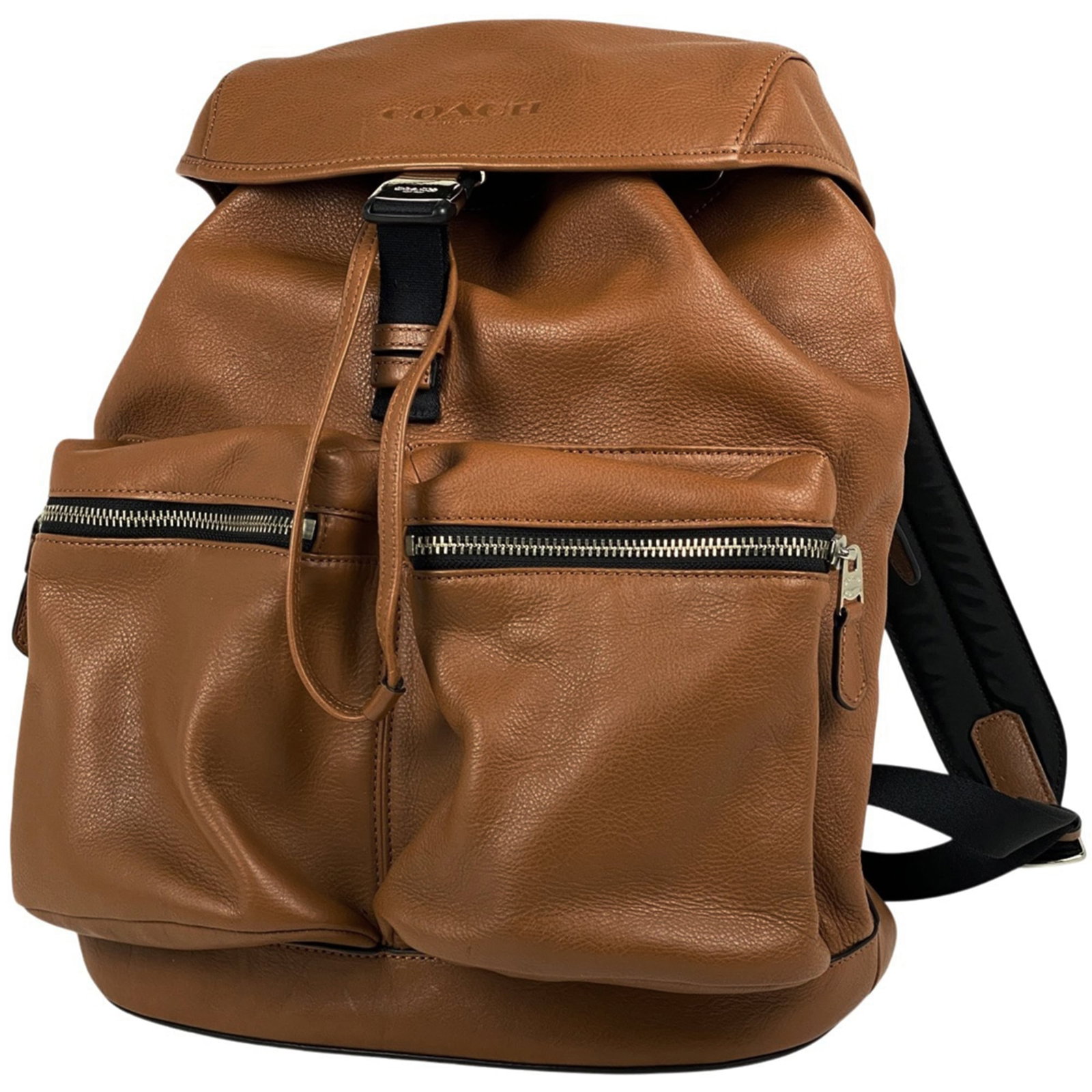Leather Coach Backpack: Leather Coach Backpack This listing features Leather Coach Backpack. Item specifics are provided below. Item Specifics: Brand: Coach Type: Backpack Material: Leather Color: Brown Gender: Men,Women Siz