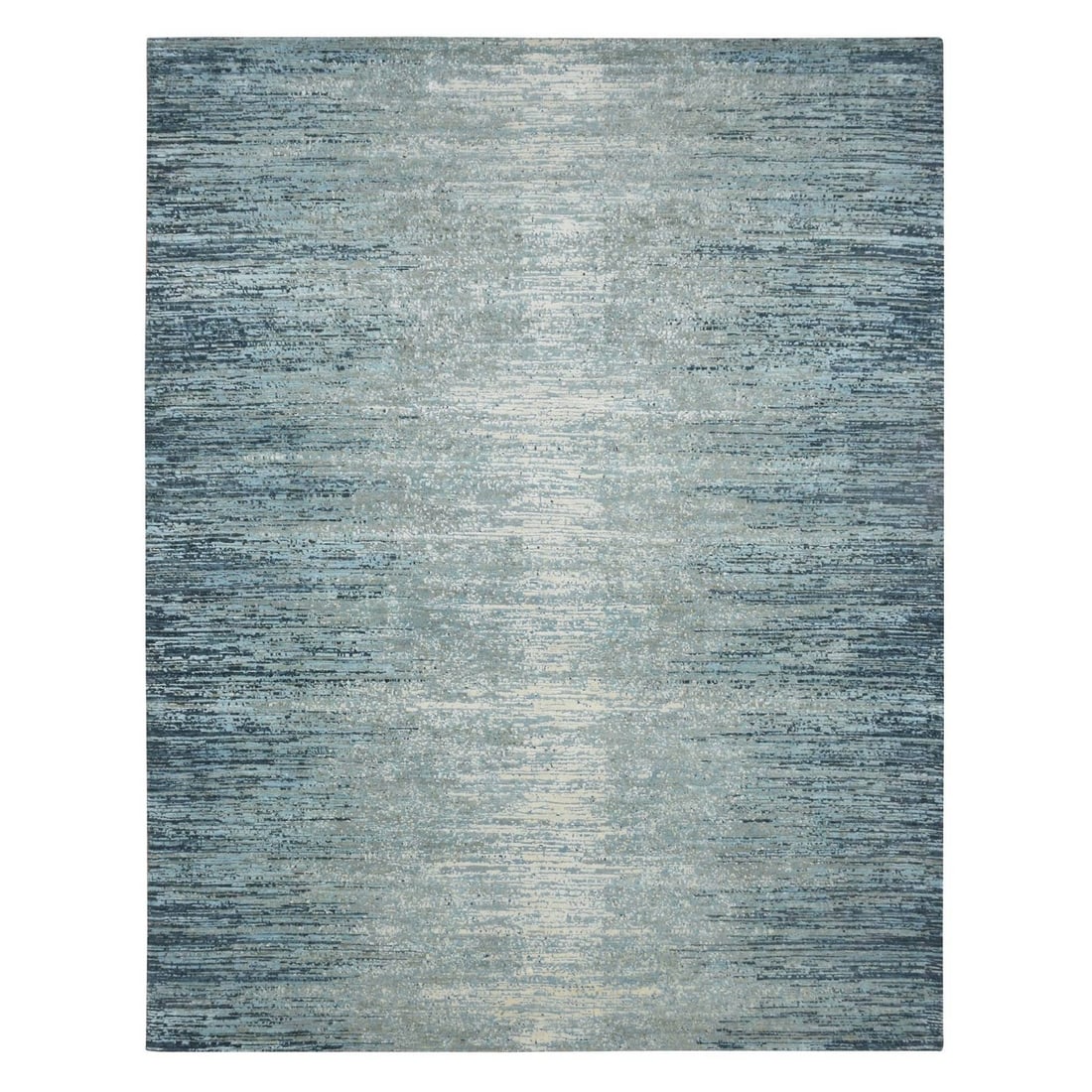 Rug 8'x10'1" Blue Horizontal Ombre Design Pure Wool Hand Knotted Oriental: Rug 8'x10'1" Blue Horizontal Ombre Design Pure Wool Hand Knotted Oriental This listing features Rug 8'x10'1" Blue Horizontal Ombre Design Pure Wool Hand Knotted Oriental. Item specifics are provided b