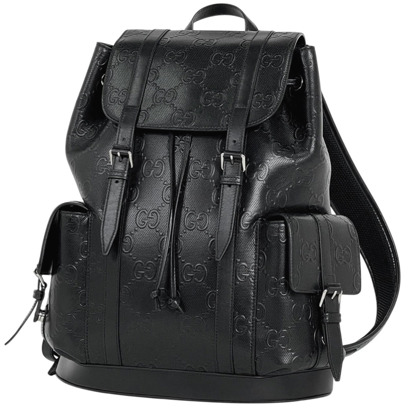 Leather Gucci Backpack: Leather Gucci Backpack This listing features Leather Gucci Backpack. Item specifics are provided below. Item Specifics: Brand: Gucci Type: Backpack Material: Leather Color: Black Inner Pocket: Velcro