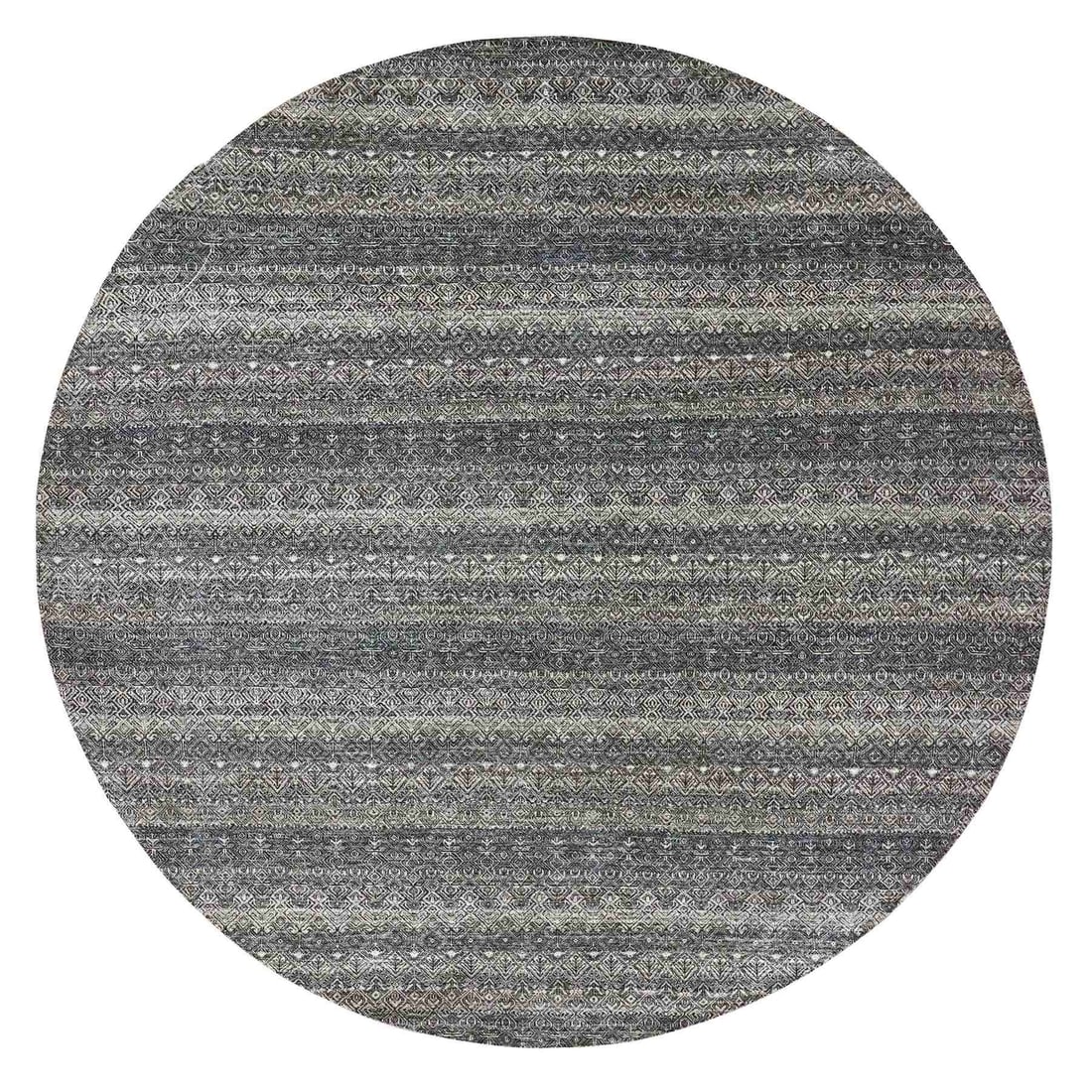 Rug 10'x10' Perle Noir Gray Hand Knotted Kohinoor Herat Plush Wool Round: Rug 10'x10' Perle Noir Gray Hand Knotted Kohinoor Herat Plush Wool Round This listing features Rug 10'x10' Perle Noir Gray Hand Knotted Kohinoor Herat Plush Wool Round. Item specifics are provided bel
