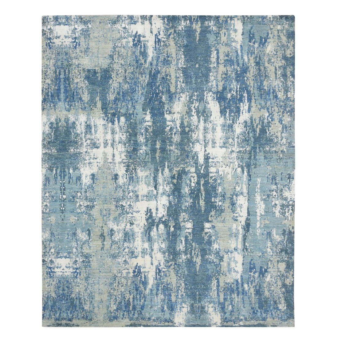 Rug 8'1"x10' Shades of Blue Abstract Design Pure Wool Hand Knotted: Rug 8'1"x10' Shades of Blue Abstract Design Pure Wool Hand Knotted This listing features Rug 8'1"x10' Shades of Blue Abstract Design Pure Wool Hand Knotted. Item specifics are provided below. Item Spe