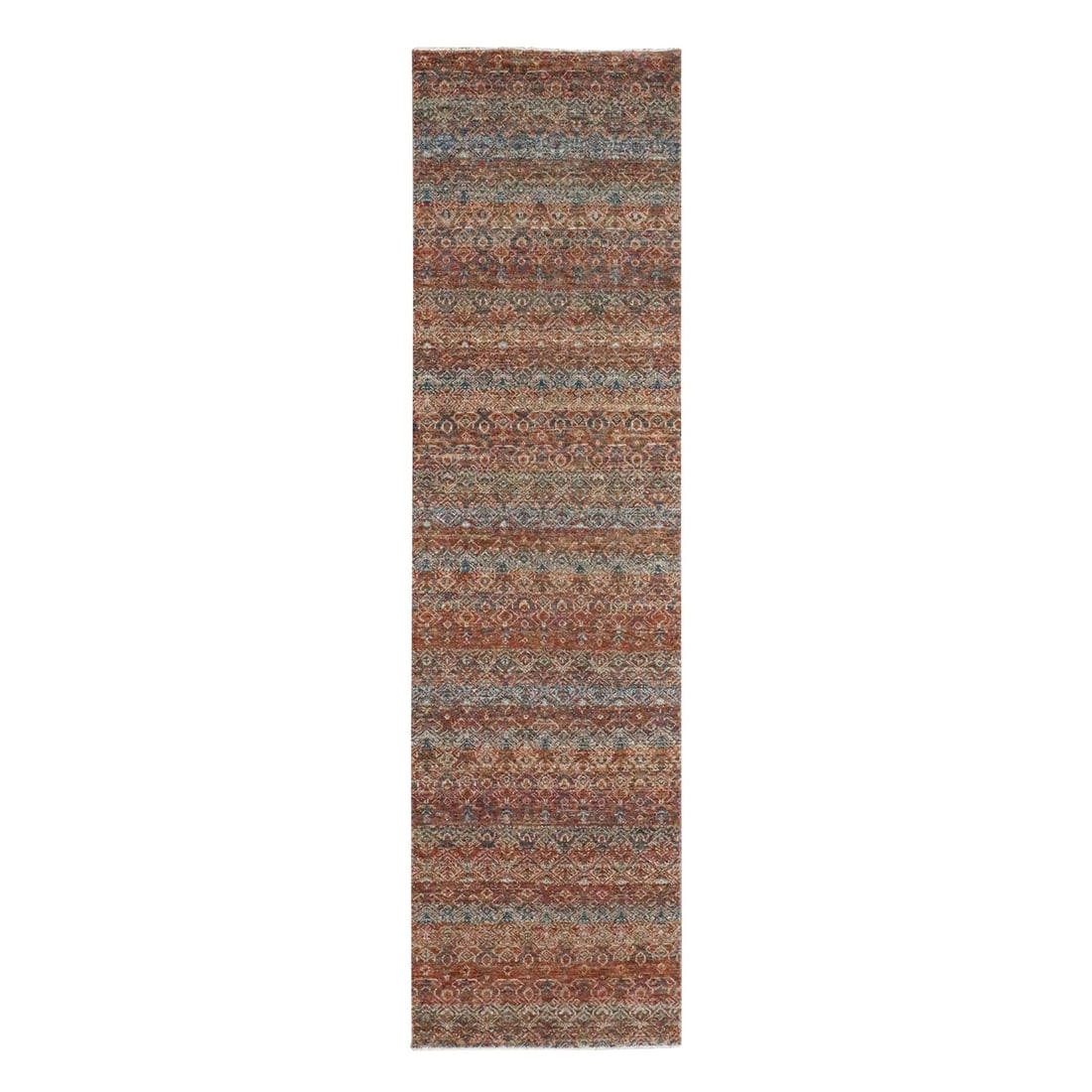 Rug 2'7"x10' Red Repetitive Diamond Pattern Soft Wool Hand Knotted Runner: Rug 2'7"x10' Red Repetitive Diamond Pattern Soft Wool Hand Knotted Runner This listing features Rug 2'7"x10' Red Repetitive Diamond Pattern Soft Wool Hand Knotted Runner. Item specifics are provided b
