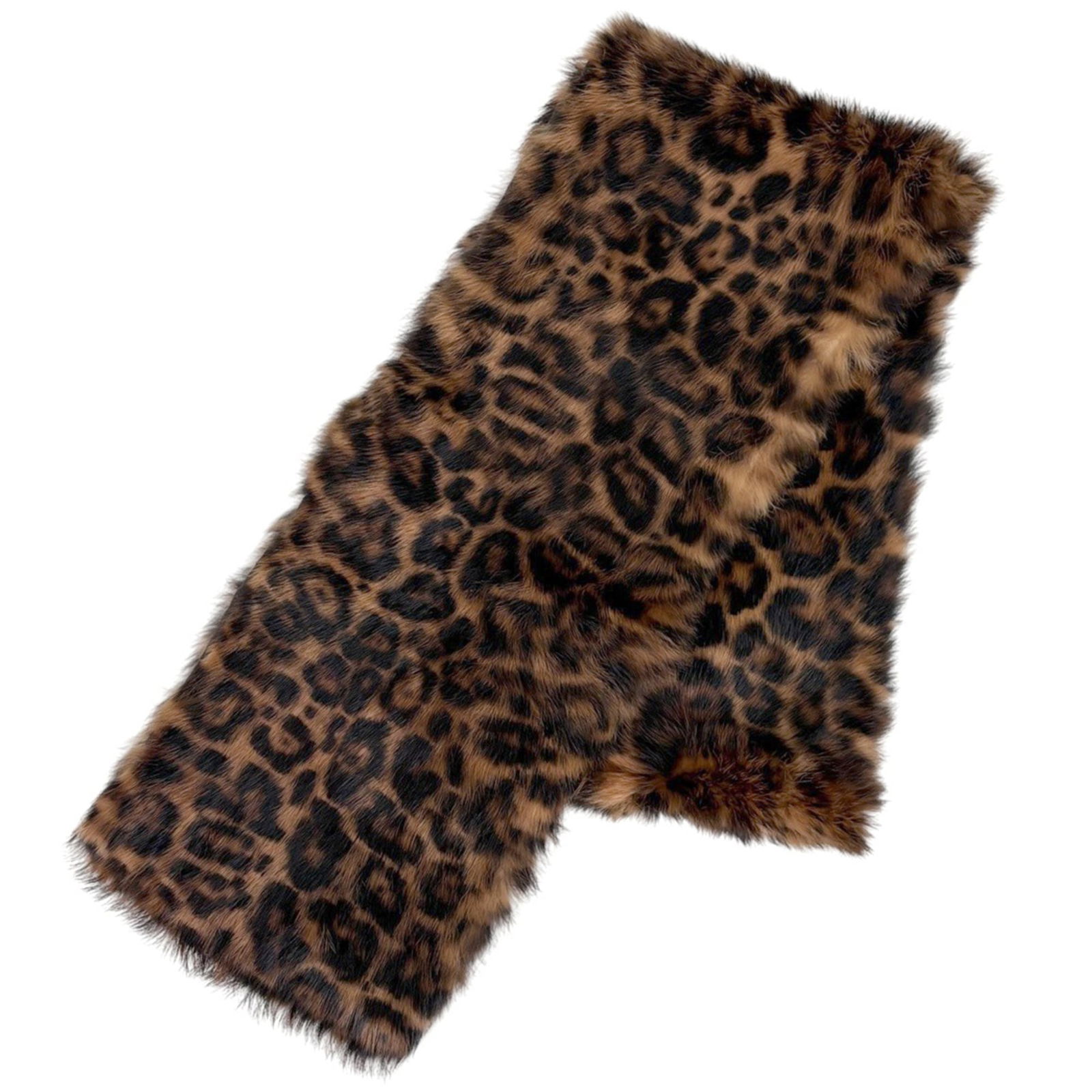 Women's - Gucci Micro GG Scarf with Lapin Fur and Leopard Print - Silk - Brown (1 of 4)
