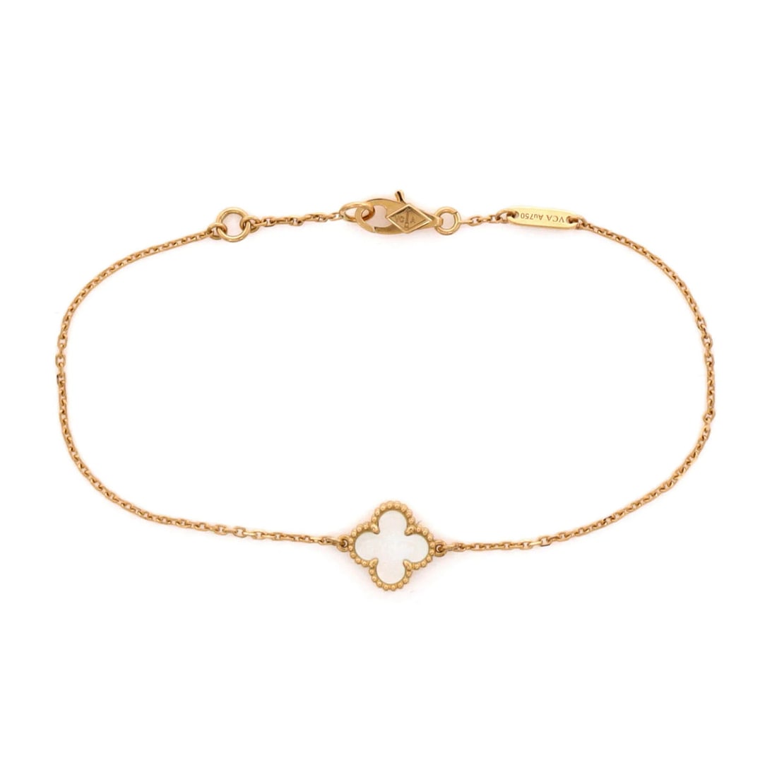 Pearl Van Cleef & Arpels Sweet Alhambra Bracelet 18K Yellow Gold and Mother of: Pearl Van Cleef & Arpels Sweet Alhambra Bracelet 18K Yellow Gold and Mother of This listing features Pearl Van Cleef & Arpels Sweet Alhambra Bracelet 18K Yellow Gold and Mother of. Item specifics are