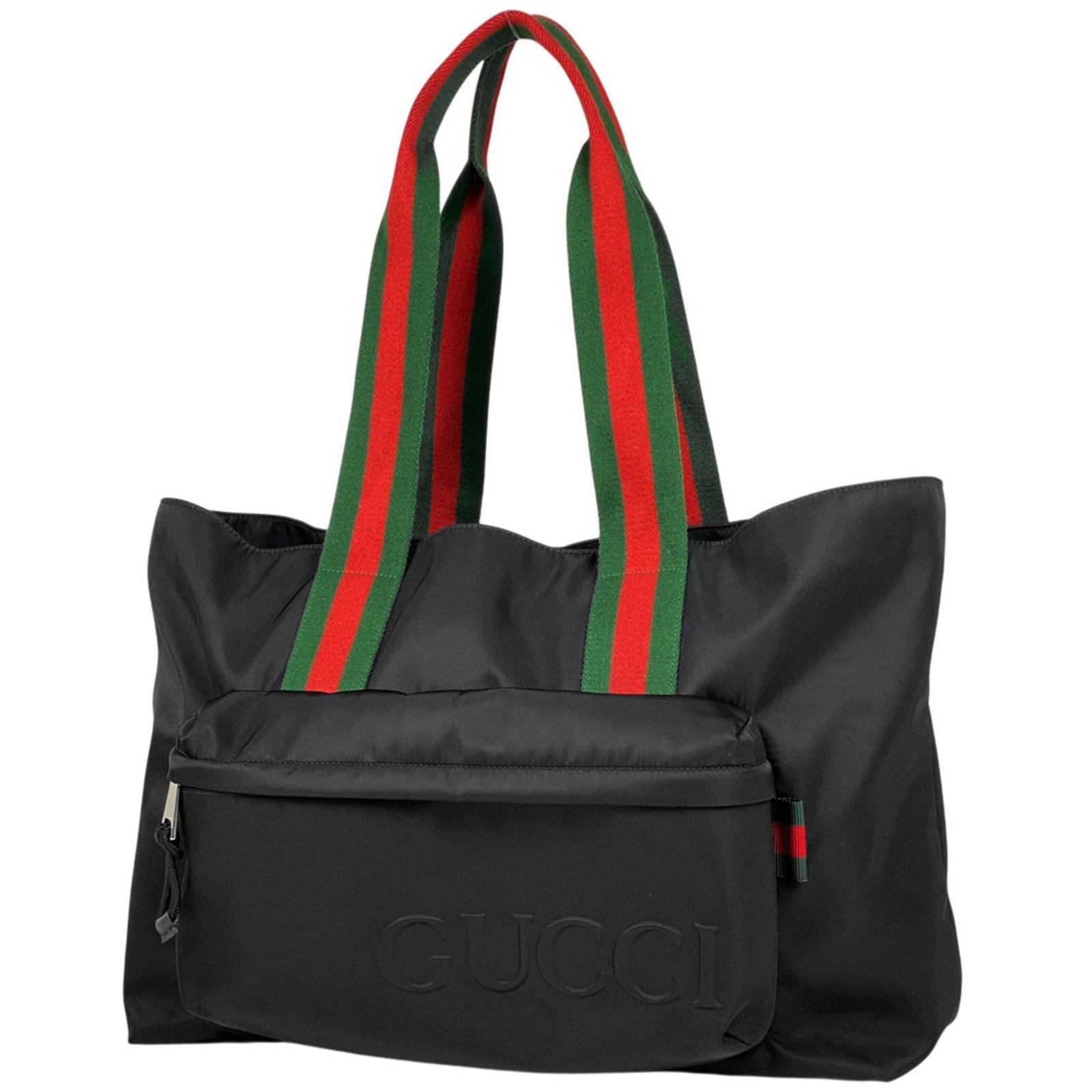 Nylon Gucci Tote Bag: Nylon Gucci Tote Bag This listing features Nylon Gucci Tote Bag. Item specifics are provided below. Item Specifics: Brand: Gucci Type: Tote Bag Material: Nylon Color: Black Gender: Women Size (Hxwxd):
