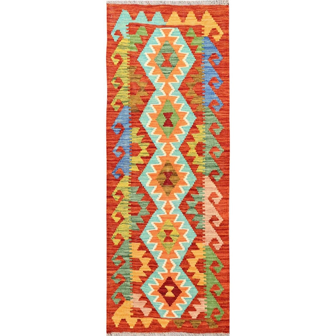 Runner 1'9"x5' Colorful Afghan Kilim 100% Wool Rug Flat Weave Hand Woven: Runner 1'9"x5' Colorful Afghan Kilim 100% Wool Rug Flat Weave Hand Woven This listing features Runner 1'9"x5' Colorful Afghan Kilim 100% Wool Rug Flat Weave Hand Woven. Item specifics are provided bel