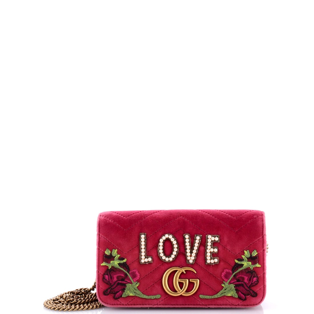 Mini Gucci GG Marmont Chain Flap Bag Embroidered Matelasse Velvet: Mini Gucci GG Marmont Chain Flap Bag Embroidered Matelasse Velvet This listing features Mini Gucci GG Marmont Chain Flap Bag Embroidered Matelasse Velvet. Item specifics are provided below. Item Speci
