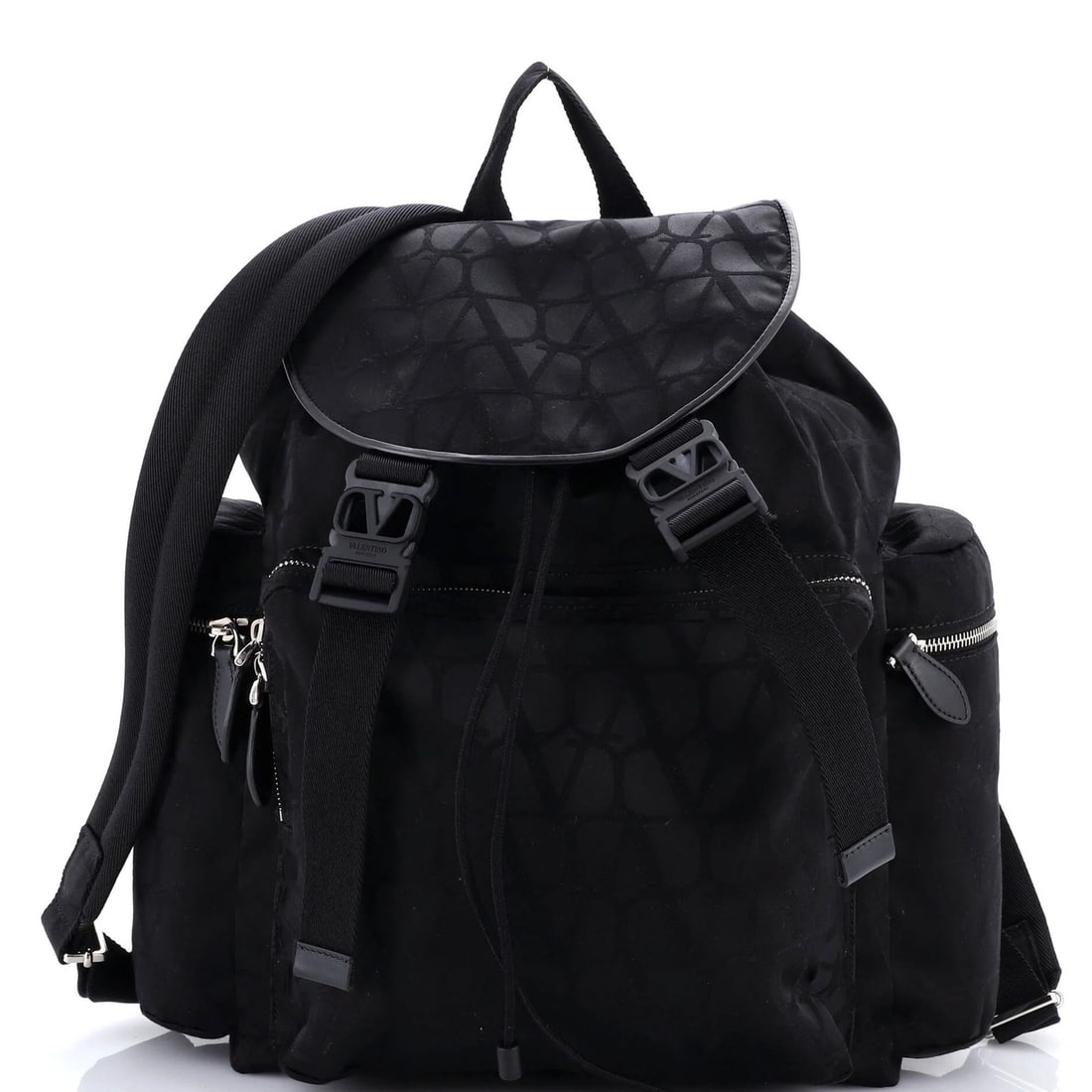 Nylon Valentino Garavani Double Buckle Backpack Toile Iconograph (1 of 8)