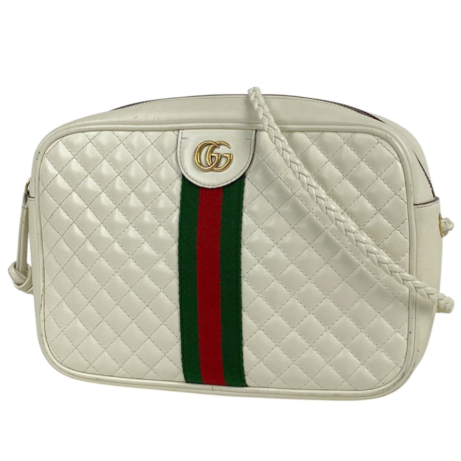 Leather Gucci Shoulder Bag: Leather Gucci Shoulder Bag This listing features Leather Gucci Shoulder Bag. Item specifics are provided below. Item Specifics: Brand: Gucci Type: Shoulder Bag Material: Leather Color: White Gender: