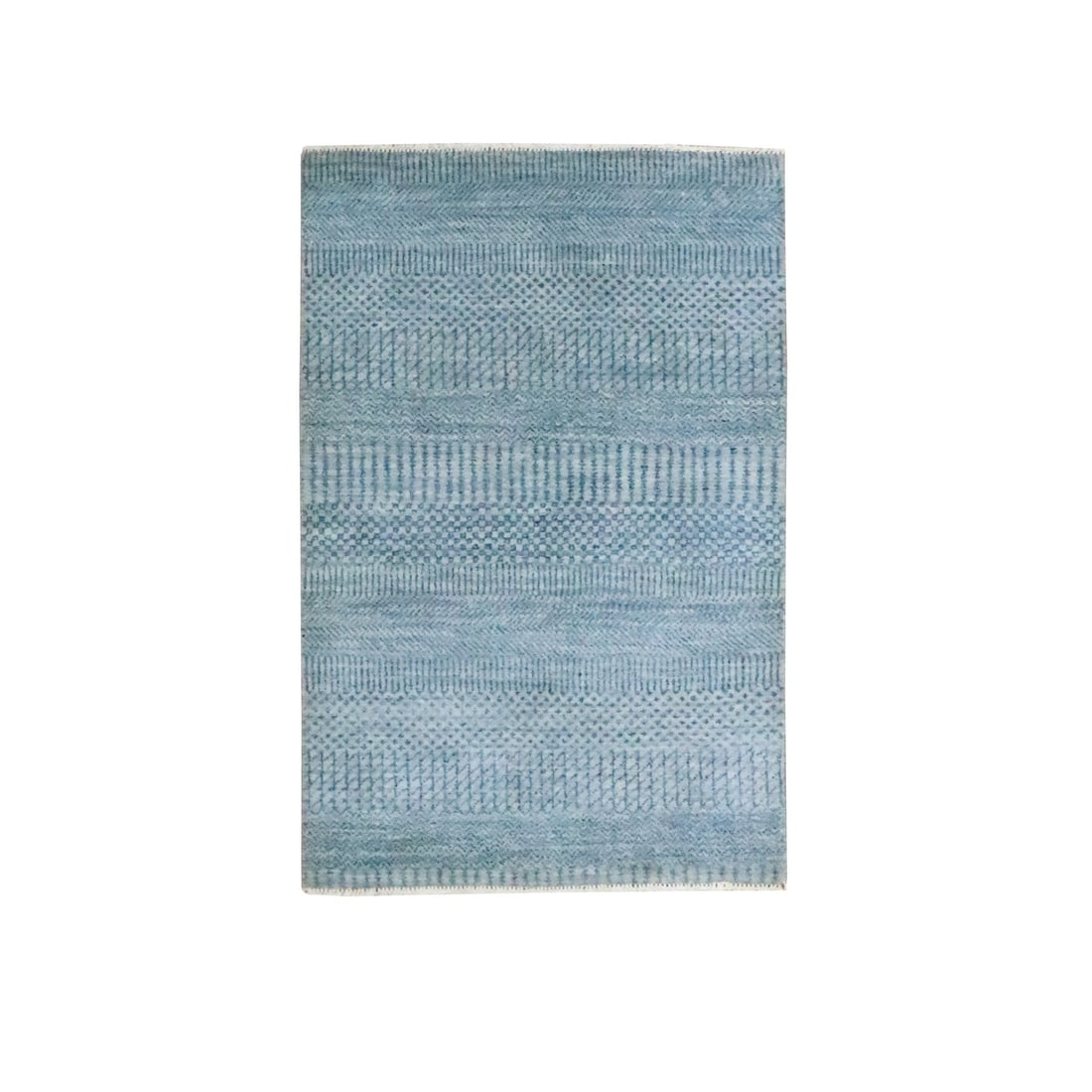 Rug 2'x3' Light Blue Wool with Silk Hand Knotted Modern Grass Design Mat: Rug 2'x3' Light Blue Wool with Silk Hand Knotted Modern Grass Design Mat This listing features Rug 2'x3' Light Blue Wool with Silk Hand Knotted Modern Grass Design Mat. Item specifics are provided