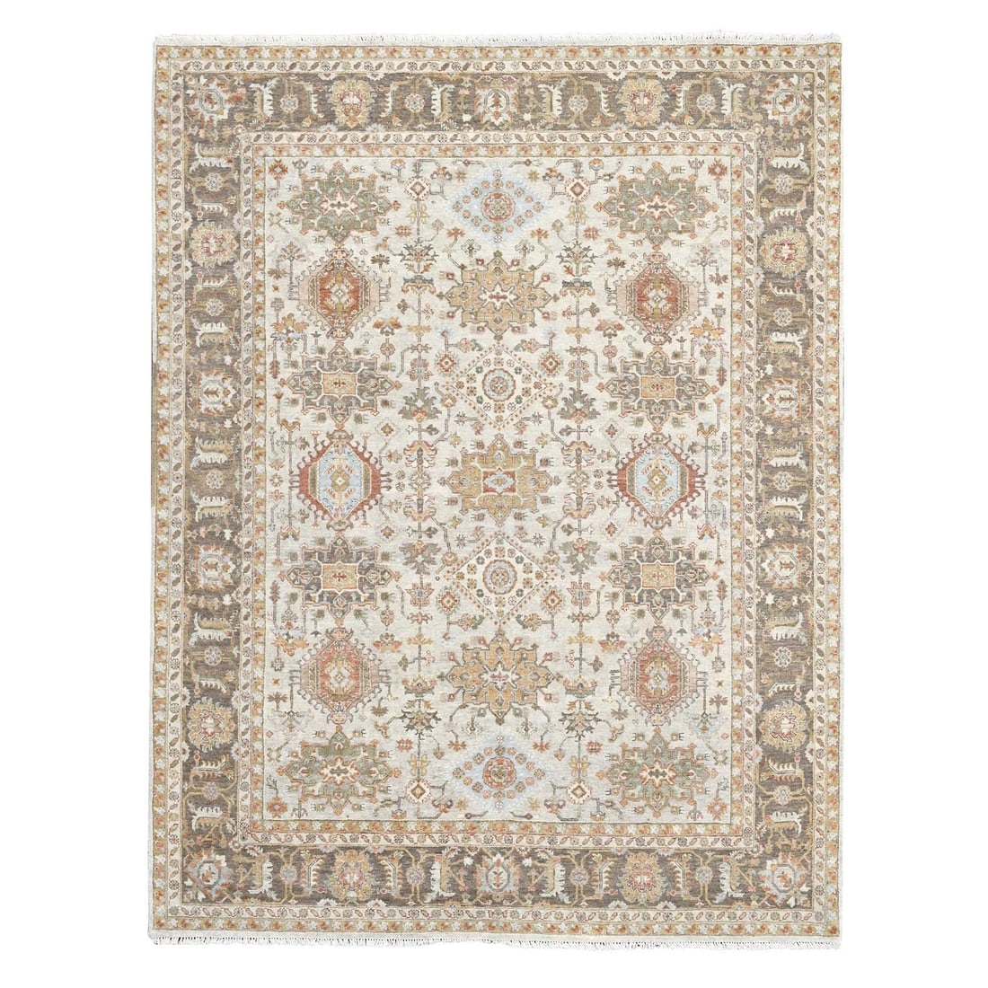 Rug 8'3"x10'1" White Dove Karajeh Design Hand Knotted Soft Wool Oriental: Rug 8'3"x10'1" White Dove Karajeh Design Hand Knotted Soft Wool Oriental This listing features Rug 8'3"x10'1" White Dove Karajeh Design Hand Knotted Soft Wool Oriental. Item specifics are provided bel