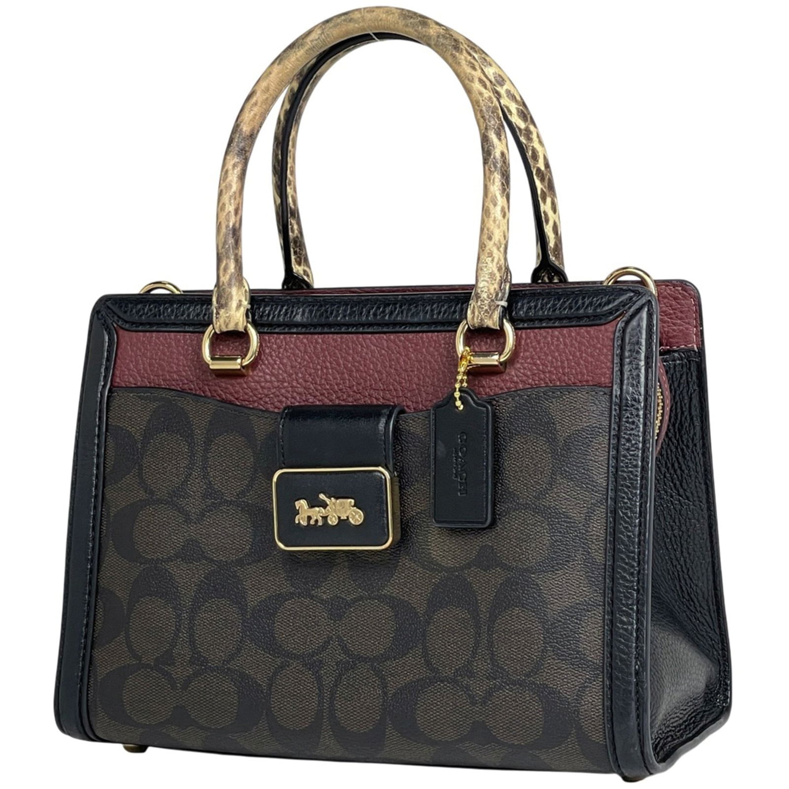 Leather Coach Handbag: Leather Coach Handbag This listing features Leather Coach Handbag. Item specifics are provided below. Item Specifics: Brand: Coach Type: Handbag Material: Leather Color: Bordeaux, Brown Gender: Women