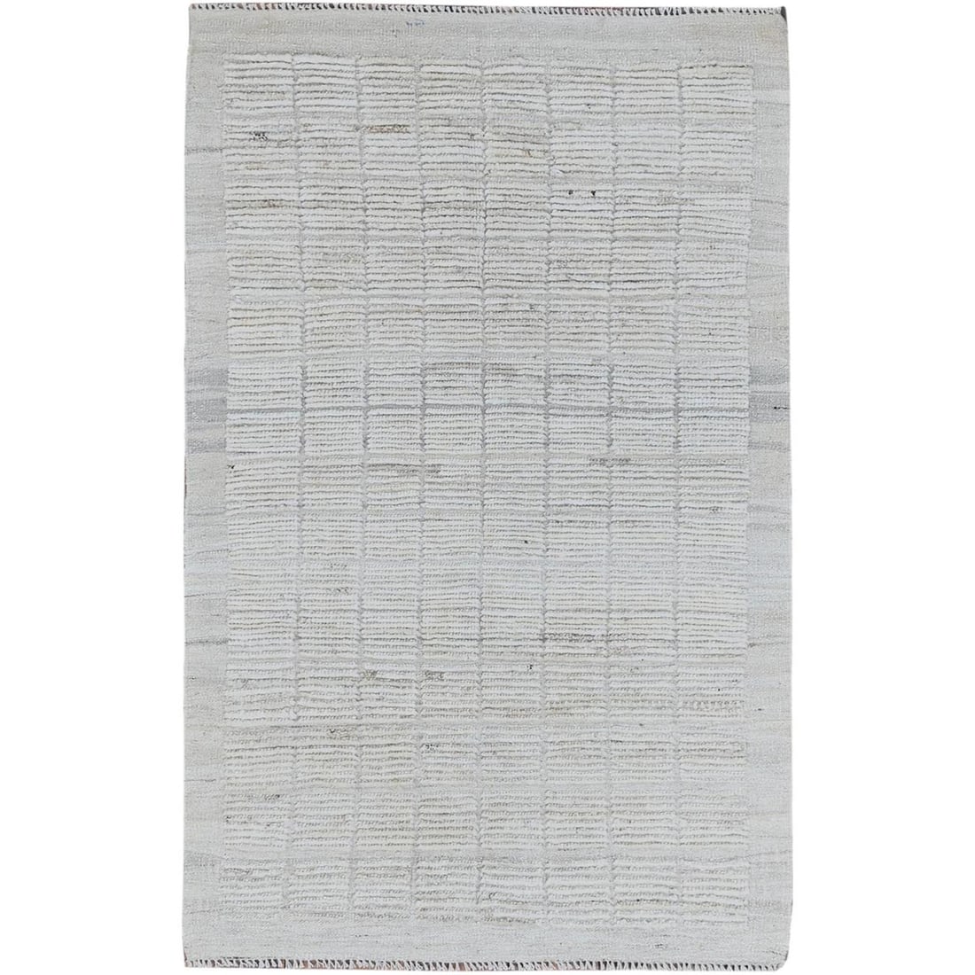 Rug 3'x5' Chiffon White Moroccan Weave with Box Design Wool Hand Knotted: Rug 3'x5' Chiffon White Moroccan Weave with Box Design Wool Hand Knotted This listing features Rug 3'x5' Chiffon White Moroccan Weave with Box Design Wool Hand Knotted. Item specifics are provided bel