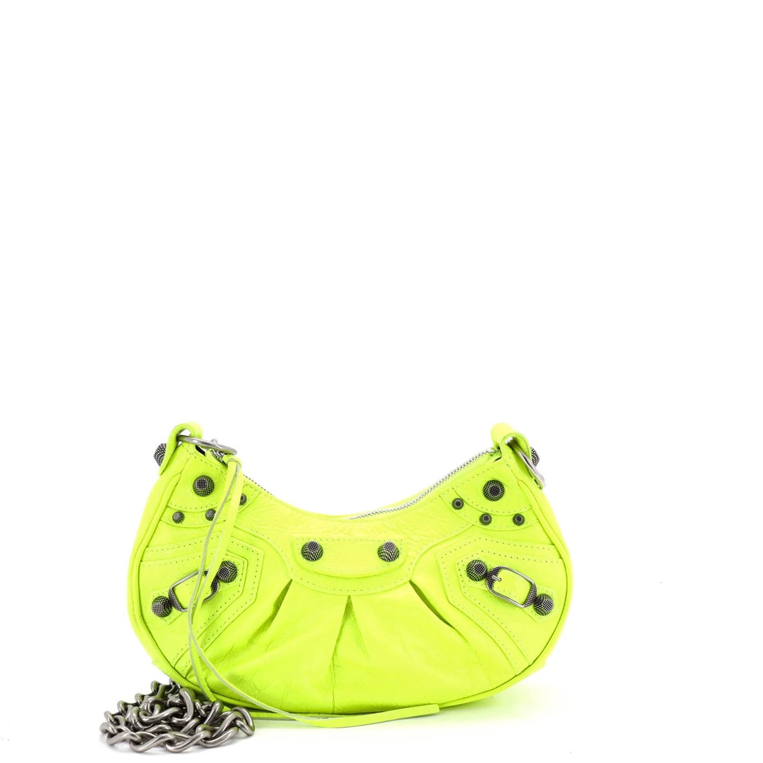 XS Balenciaga Le Cagole Giant Studs Chain Shoulder Bag Leather: XS Balenciaga Le Cagole Giant Studs Chain Shoulder Bag Leather This listing features XS Balenciaga Le Cagole Giant Studs Chain Shoulder Bag Leather. Item specifics are provided below. Item Specifics: