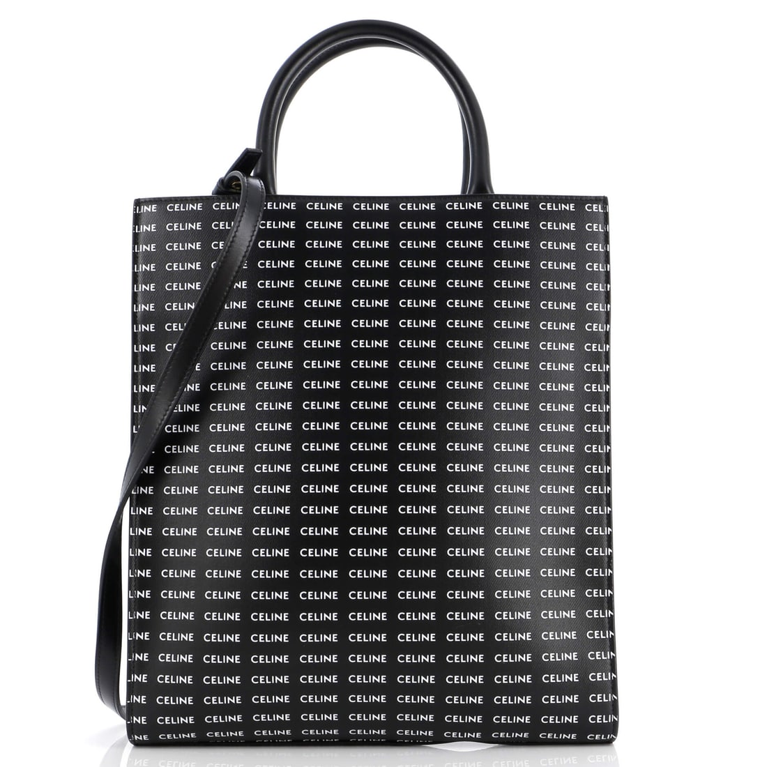 Small Celine Vertical Cabas Tote All Over Logo Print Leather: Small Celine Vertical Cabas Tote All Over Logo Print Leather This listing features Small Celine Vertical Cabas Tote All Over Logo Print Leather. Item specifics are provided below. Item Specifics: Bran