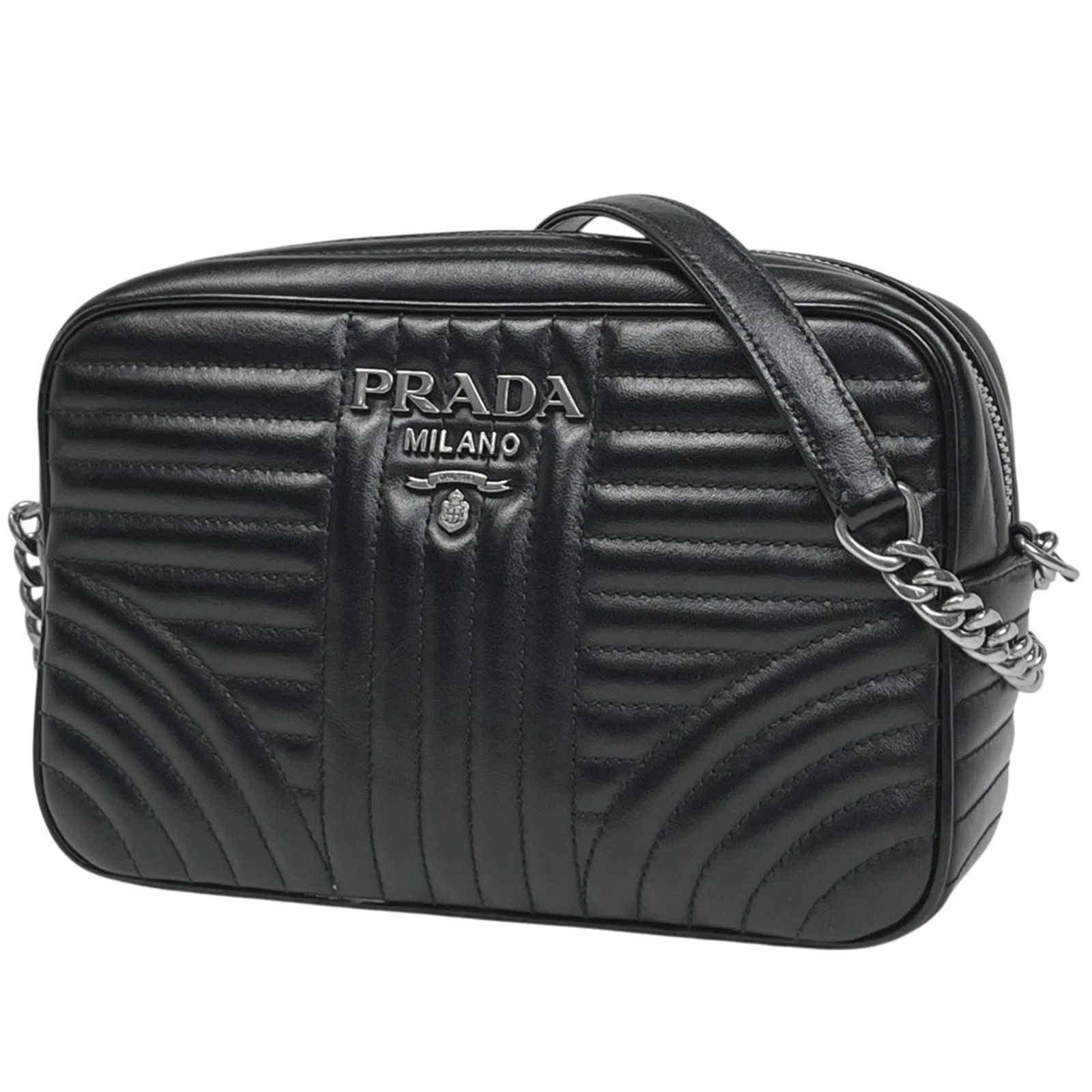 Leather Prada Shoulder Bag: Leather Prada Shoulder Bag This listing features Leather Prada Shoulder Bag. Item specifics are provided below. Item Specifics: Brand: Prada Type: Shoulder Bag Material: Leather Color: Black Gender: