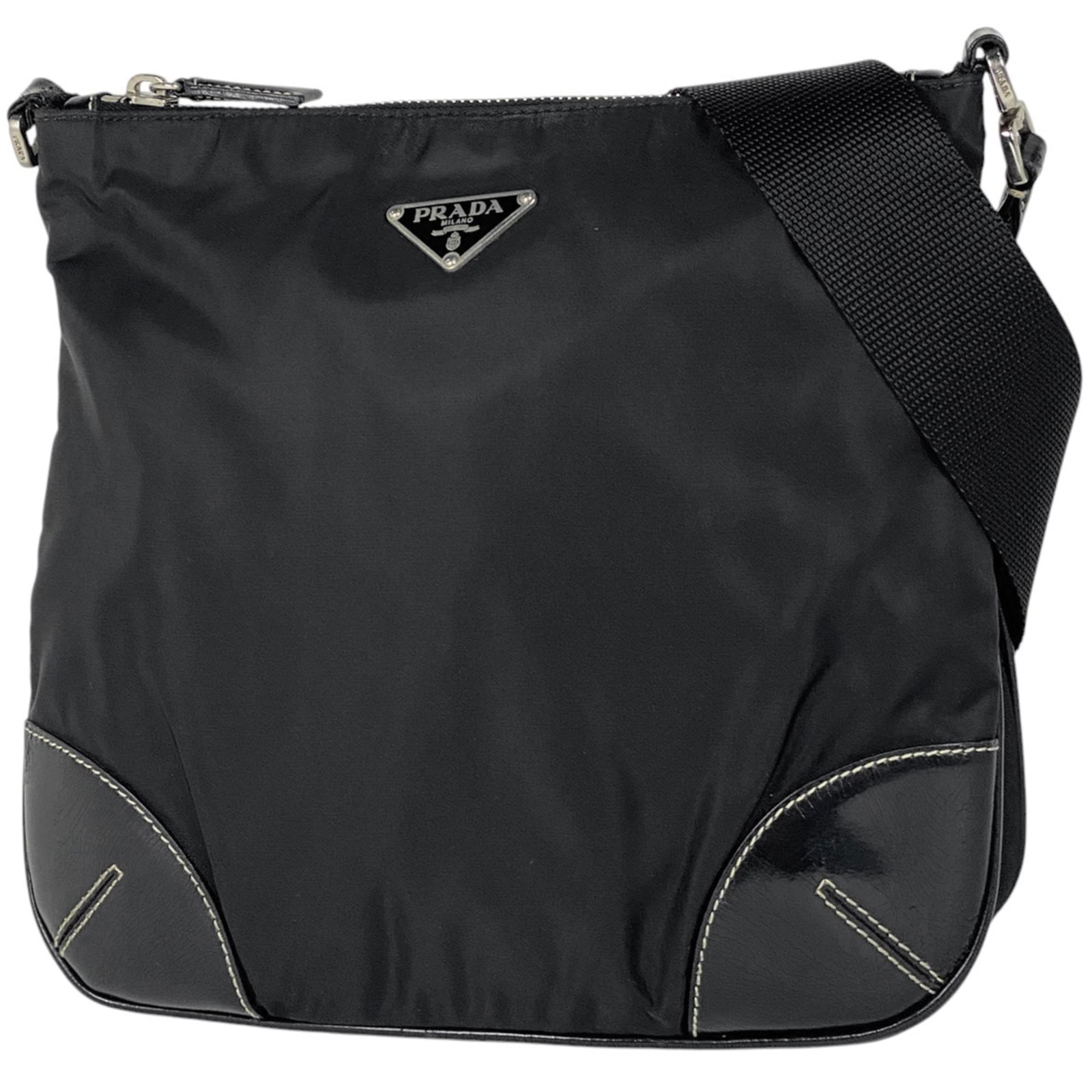 Leather - Prada Shoulder Bag Nylon: Leather - Prada Shoulder Bag Nylon This listing features Leather - Prada Shoulder Bag Nylon. Item specifics are provided below. Item Specifics: Brand: Prada Type: Shoulder Bag Material: Nylon ,