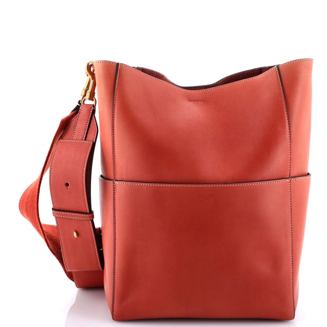 Large Celine Sangle Seau Bag Calfskin: Large Celine Sangle Seau Bag Calfskin This listing features Large Celine Sangle Seau Bag Calfskin. Item specifics are provided below. Item Specifics: Brand: Celine Exterior Material: Leather Style: Sh