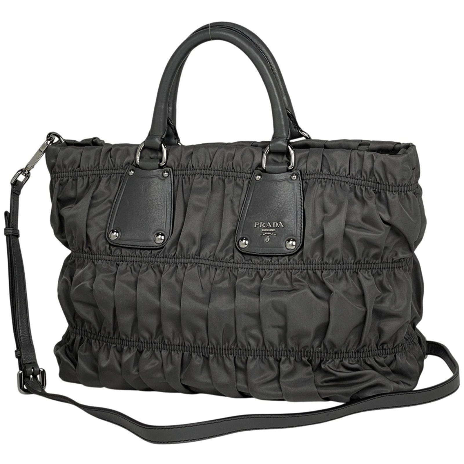 Leather - Prada Handbag - Shoulder Bag Nylon: Leather - Prada Handbag - Shoulder Bag Nylon This listing features Leather - Prada Handbag - Shoulder Bag Nylon. Item specifics are provided below. Item Specifics: Brand: Prada Type: Handbag, Shoulder