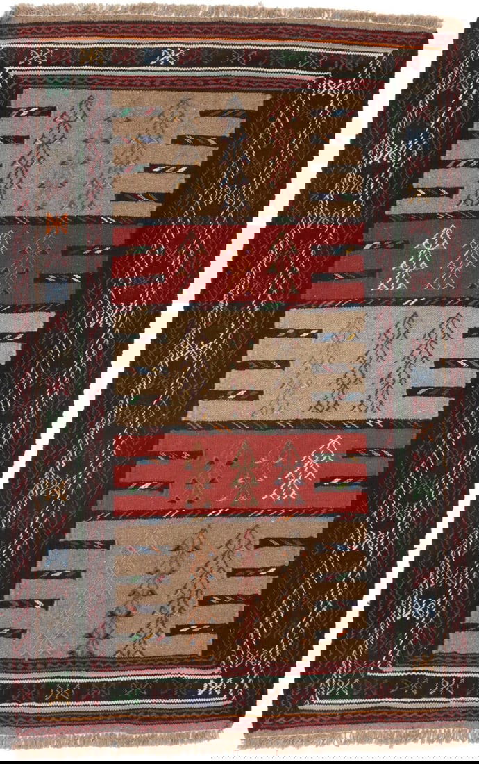 Carpet 4X6 ft Tribal Style Khaki Flat-Weave Sumak Herati Rug Oriental Farmhouse: Carpet 4X6 ft Tribal Style Khaki Flat-Weave Sumak Herati Rug Oriental Farmhouse This listing features Carpet 4X6 ft Tribal Style Khaki Flat-Weave Sumak Herati Rug Oriental Farmhouse. Item specifics ar