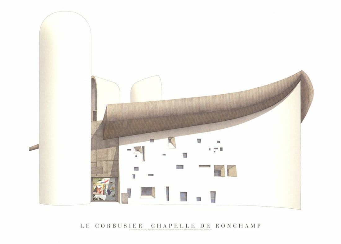 Whi LE CORBUSIER Chapelle de Ronchamp 19.75" x 27.5" Poster 2009 Modernism Gray: Whi LE CORBUSIER Chapelle de Ronchamp 19.75" x 27.5" Poster 2009 Modernism Gray This listing features Whi LE CORBUSIER Chapelle de Ronchamp 19.75" x 27.5" Poster 2009 Modernism Gray. Item specifics ar