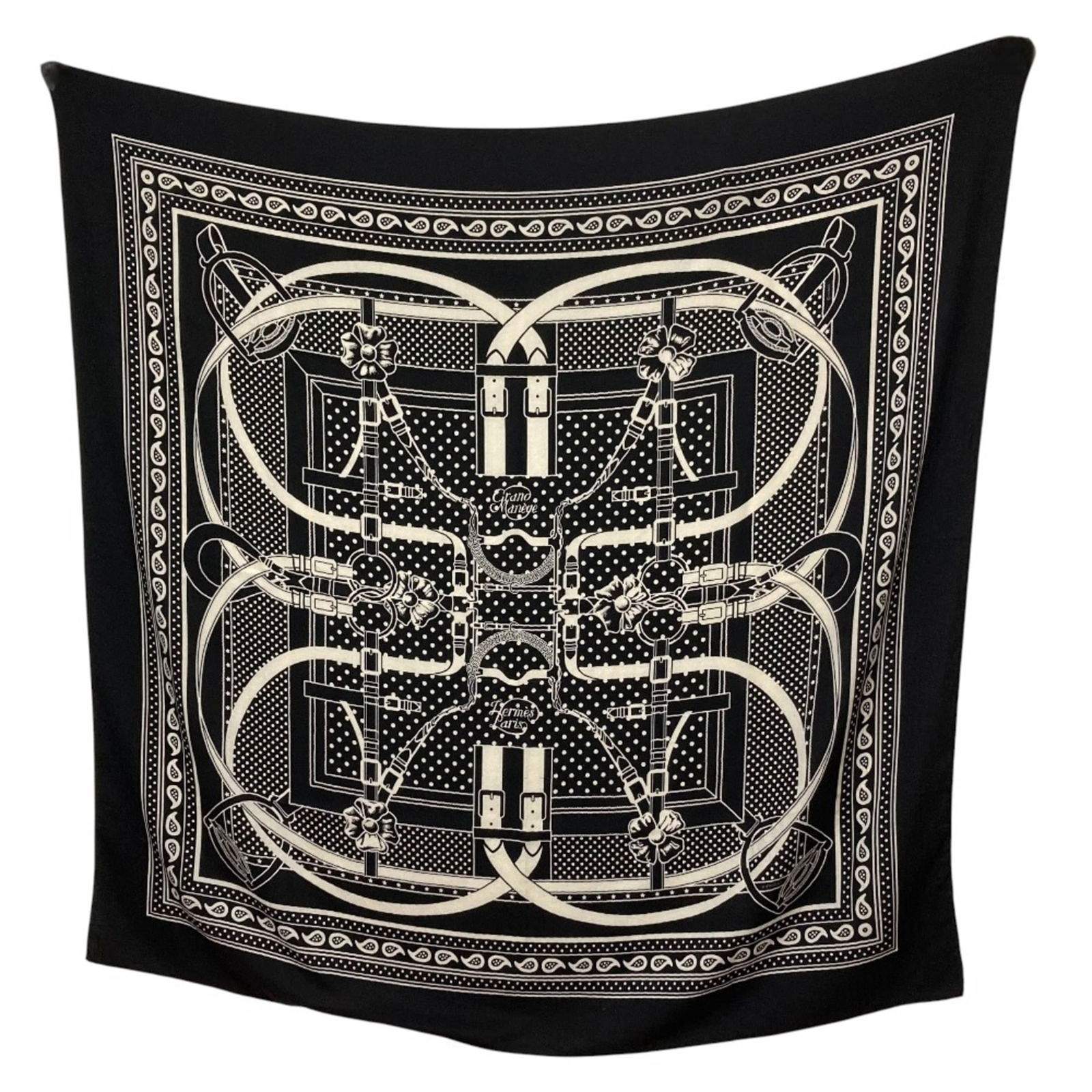 Silk 30% - Hermes Scarf Cashmere 70%: Silk 30% - Hermes Scarf Cashmere 70% This listing features Silk 30% - Hermes Scarf Cashmere 70%. Item specifics are provided below. Item Specifics: Brand: Hermes Type: Scarf Gender: Women Color: Black