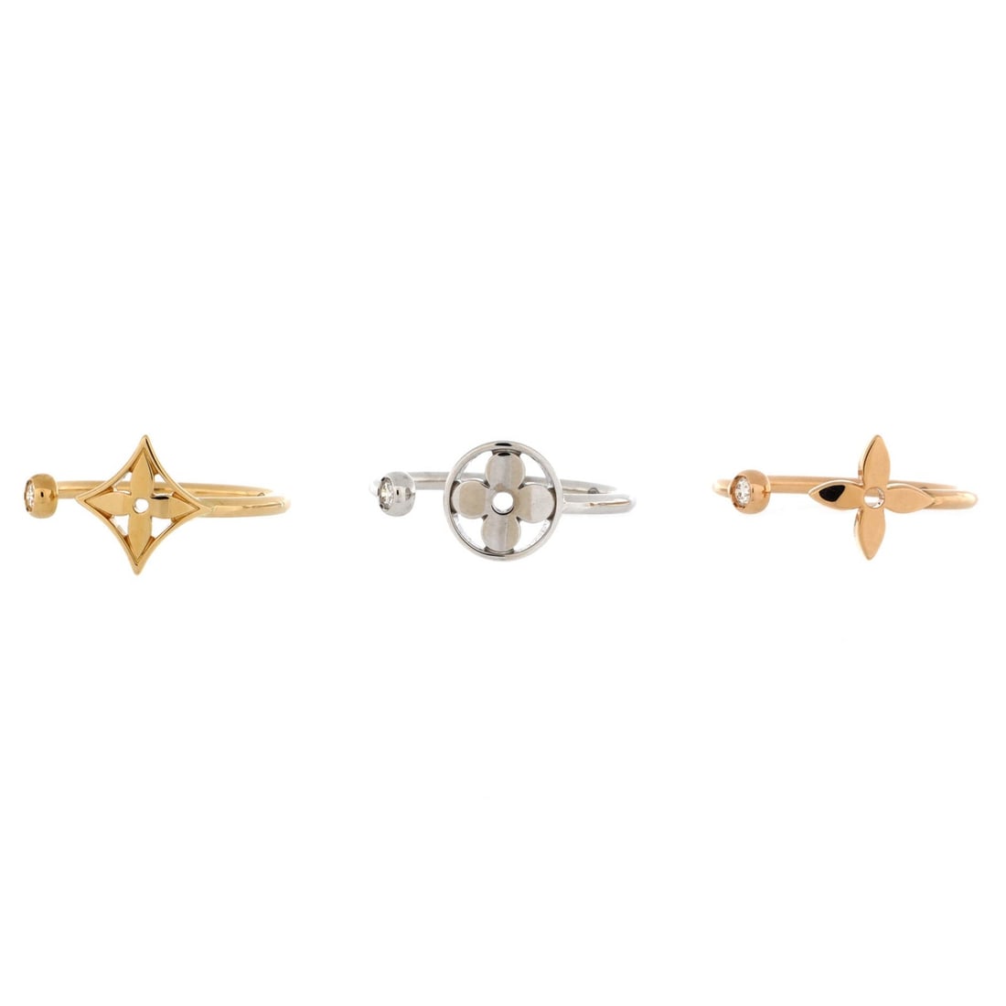 Diamonds Louis Vuitton Idylle Blossom Ring Set 18K Tricolor Gold with (1 of 3)