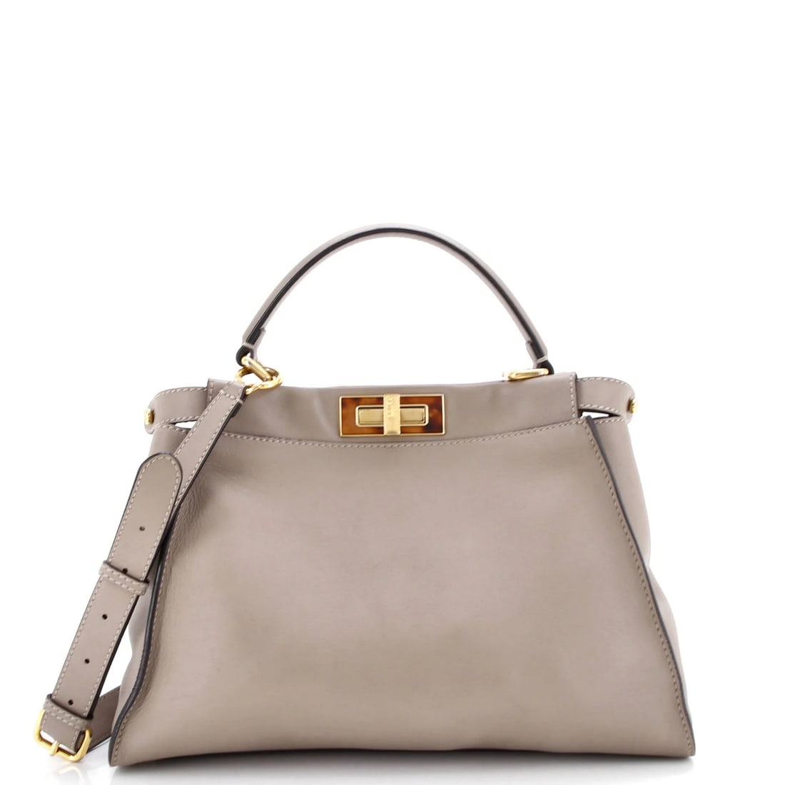 Regular Fendi Peekaboo Bag Leather with Plexiglass Detail (1 of 6)