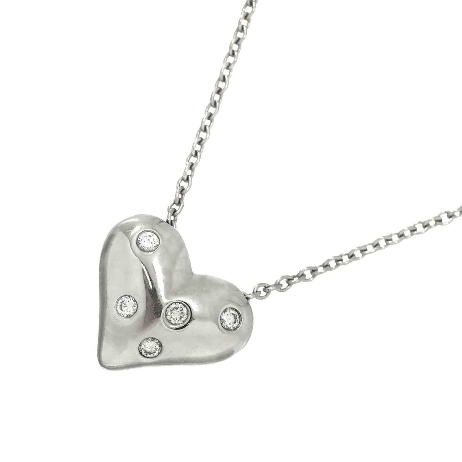 Platinum - Tiffany & Co. Dots Pinched Heart Diamond Necklace - 40cm: Platinum - Tiffany & Co. Dots Pinched Heart Diamond Necklace - 40cm This listing features Platinum - Tiffany & Co. Dots Pinched Heart Diamond Necklace - 40cm. Item specifics are provided below. Item S