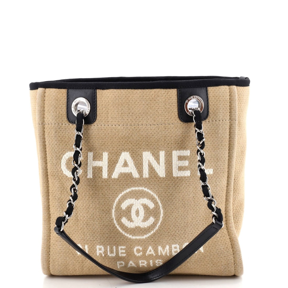 Small Chanel North South Deauville Tote Canvas: Small Chanel North South Deauville Tote Canvas This listing features Small Chanel North South Deauville Tote Canvas. Item specifics are provided below. Item Specifics: Brand: Chanel Exterior Material: