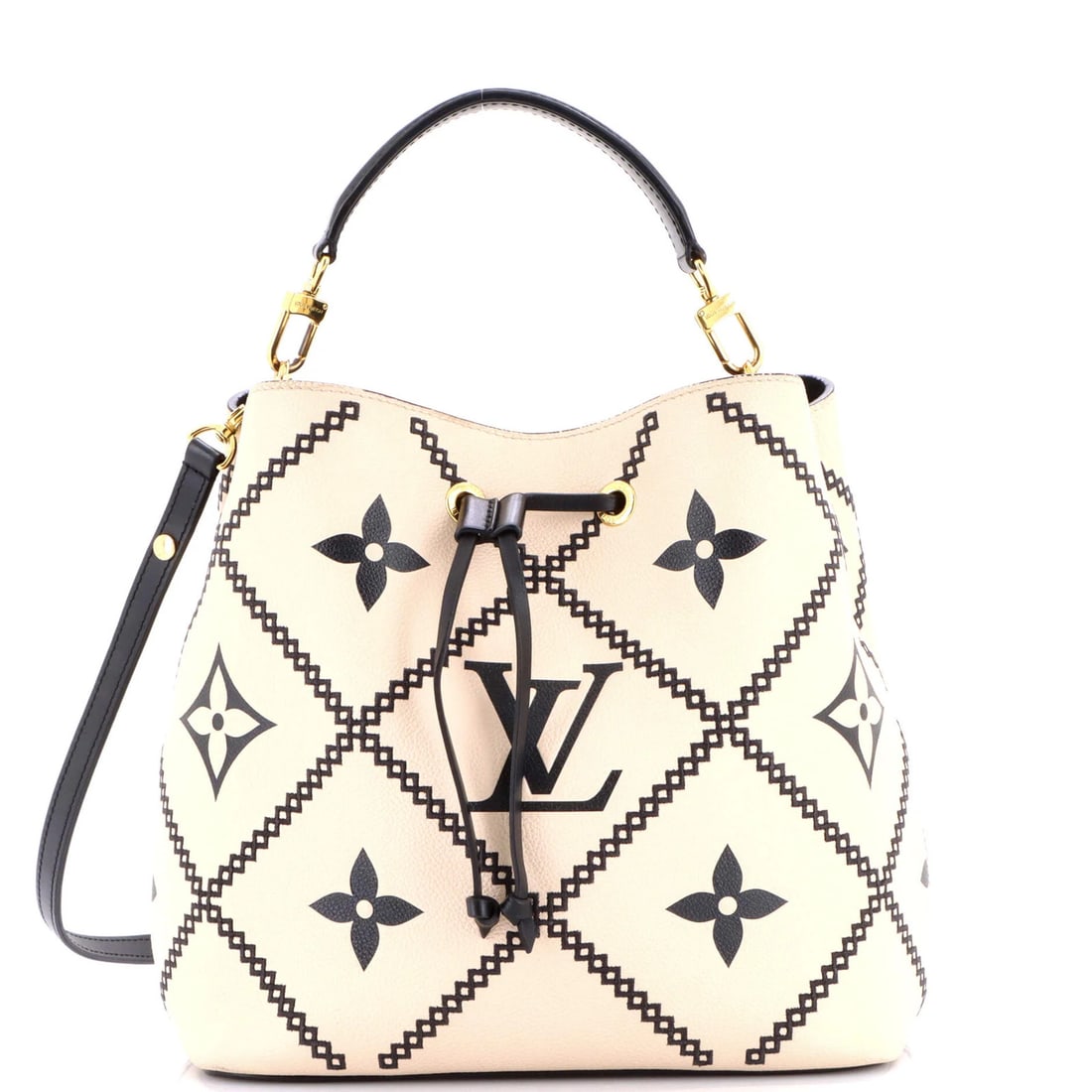 MM Louis Vuitton NeoNoe Handbag Monogram Empreinte Giant Broderies: MM Louis Vuitton NeoNoe Handbag Monogram Empreinte Giant Broderies This listing features MM Louis Vuitton NeoNoe Handbag Monogram Empreinte Giant Broderies. Item specifics are provided below. Item Spe
