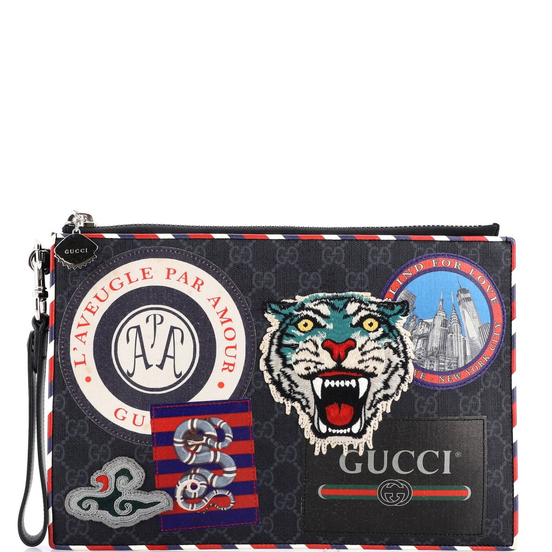 Applique Gucci Night Courrier Pouch GG Coated Canvas with: Applique Gucci Night Courrier Pouch GG Coated Canvas with This listing features Applique Gucci Night Courrier Pouch GG Coated Canvas with. Item specifics are provided below. Item Specifics: Brand: Guc