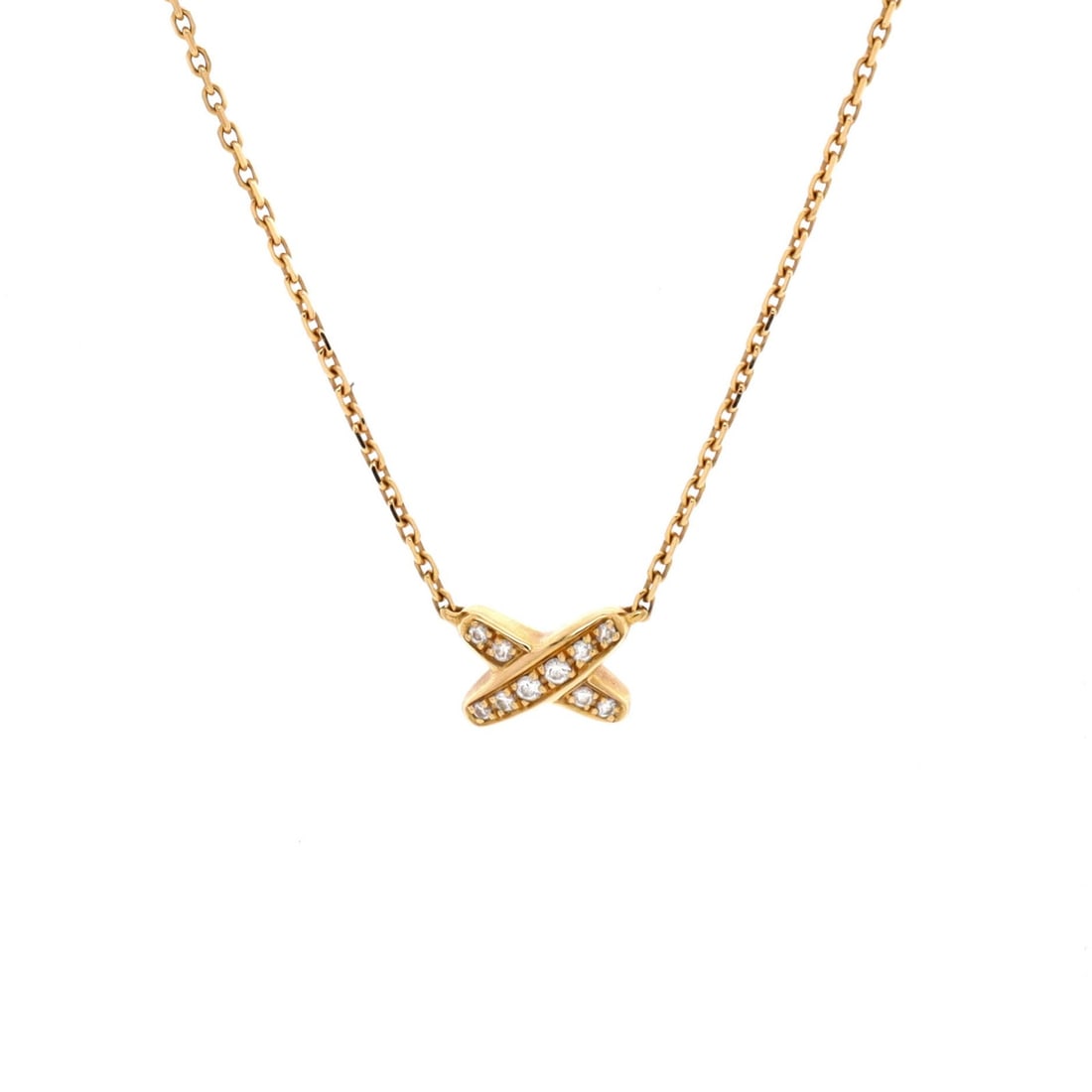 Small Chaumet Jeux de Liens Pendant Necklace 18K Yellow Gold with Diamonds: Small Chaumet Jeux de Liens Pendant Necklace 18K Yellow Gold with Diamonds This listing features Small Chaumet Jeux de Liens Pendant Necklace 18K Yellow Gold with Diamonds. Item specifics are provided
