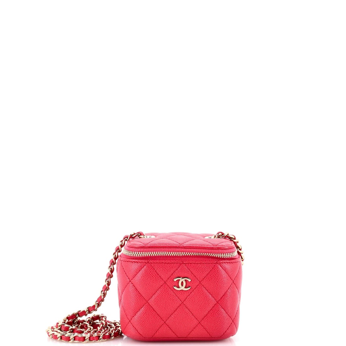 Mini Chanel Classic Vanity Case with Chain Quilted Caviar: Mini Chanel Classic Vanity Case with Chain Quilted Caviar This listing features Mini Chanel Classic Vanity Case with Chain Quilted Caviar. Item specifics are provided below. Item Specifics: Brand: Cha