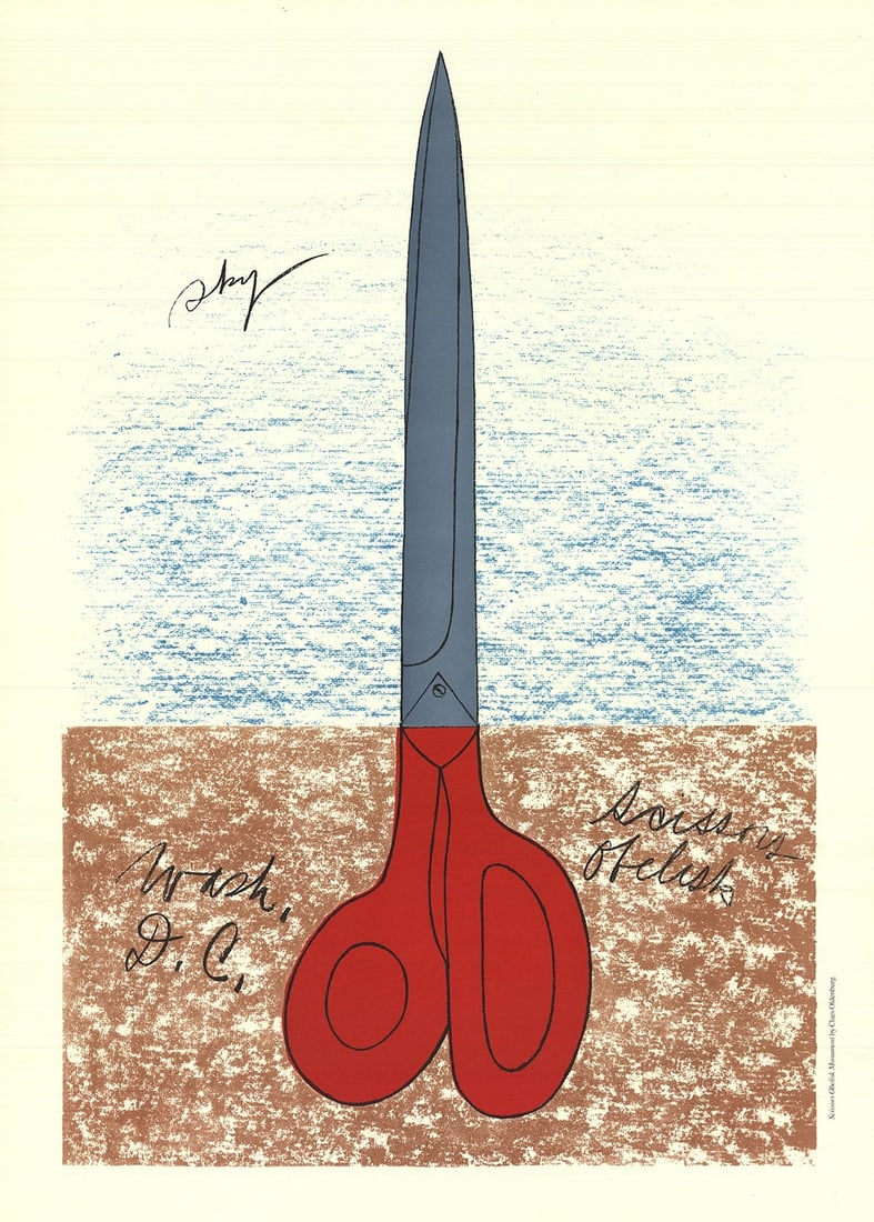 Pop CLAES OLDENBURG Scissors as Monument (No text) 33" x 23.25" Lithograph 1968 (1 of 1)