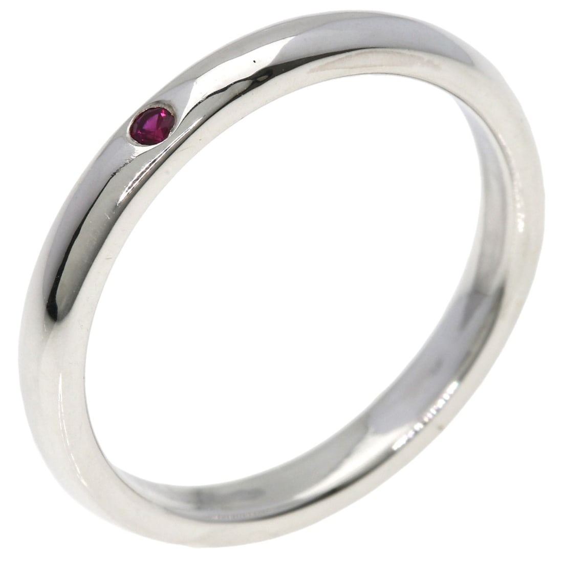 Silver TIFFANY&Co. Stacking band Ruby Ring - 2