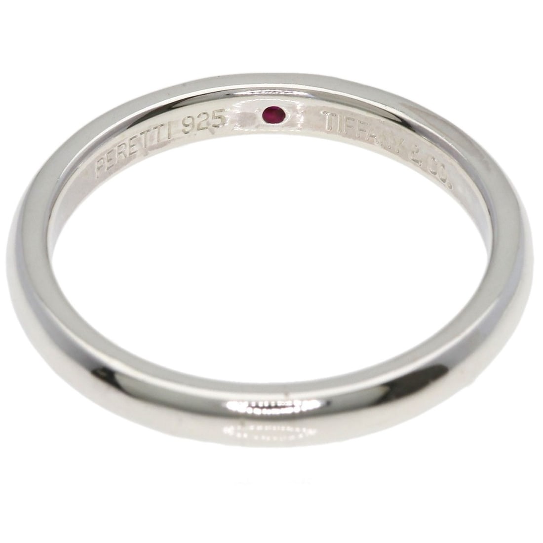 Silver TIFFANY&Co. Stacking band Ruby Ring - 4