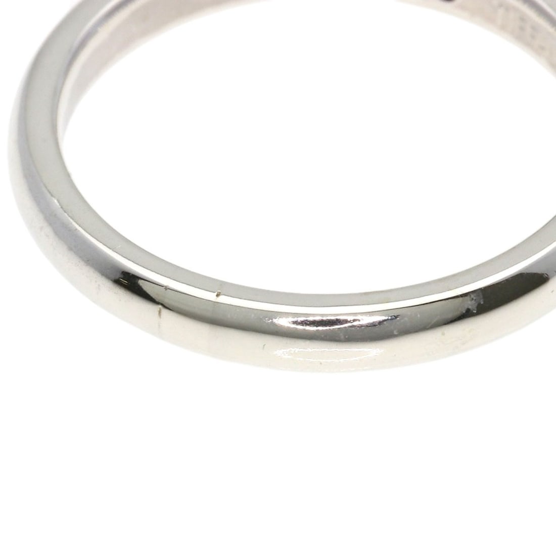 Silver TIFFANY&Co. Stacking band Ruby Ring - 6